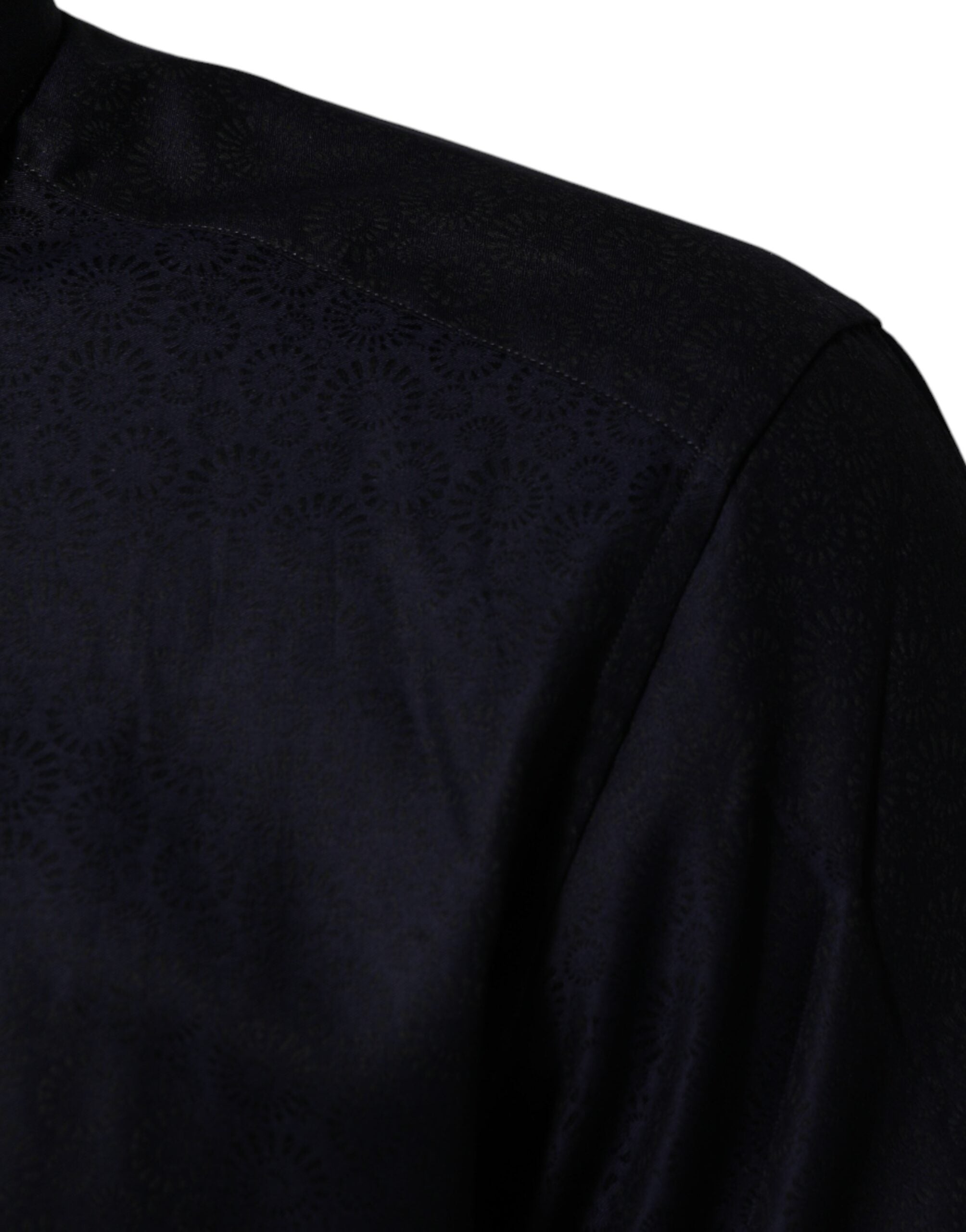 Dolce & Gabbana Blue Cotton Collared Long Sleeve GOLD Men Dress Men's Shirt