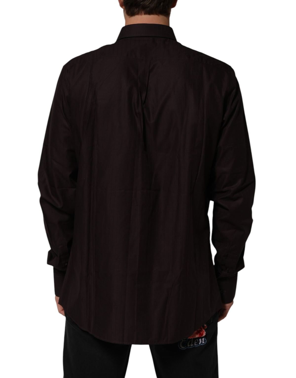 Dolce & Gabbana Brown Cotton LongSleeve MARTINI Dress Men's Shirt
