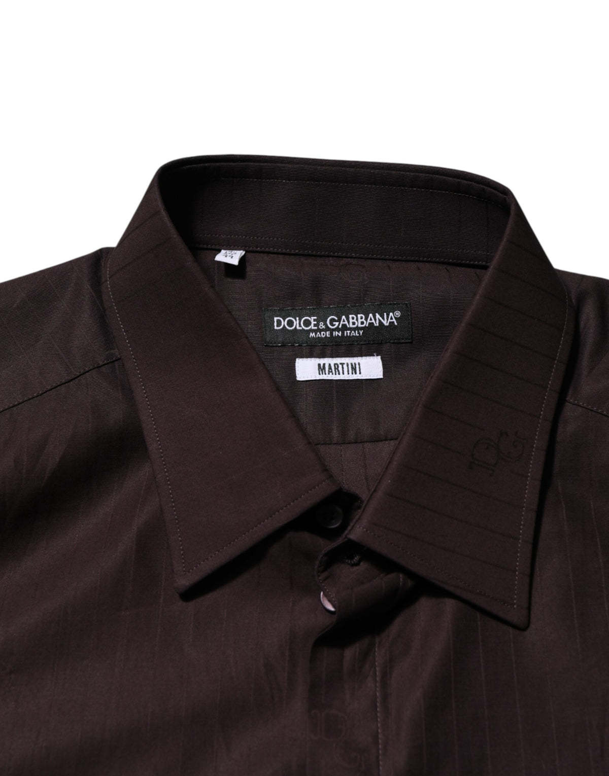 Dolce & Gabbana Brown Cotton LongSleeve MARTINI Dress Men's Shirt