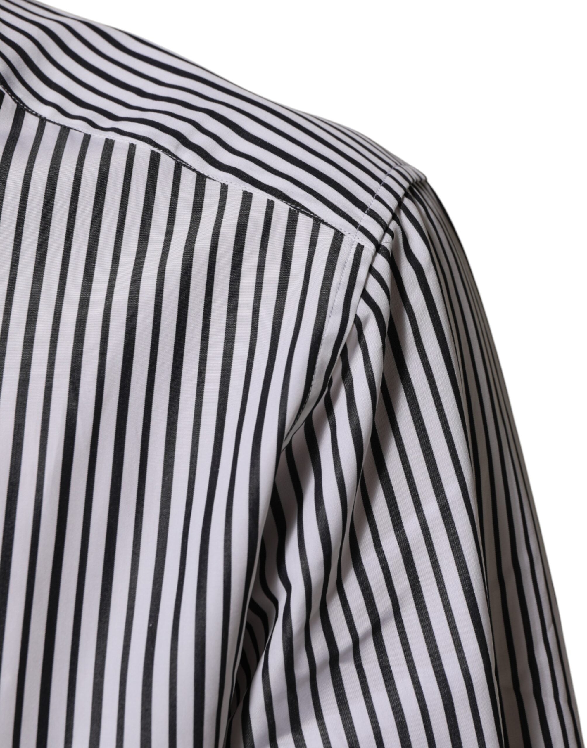 Dolce & Gabbana Black White Stripes Men GOLD Dress Men's Shirt