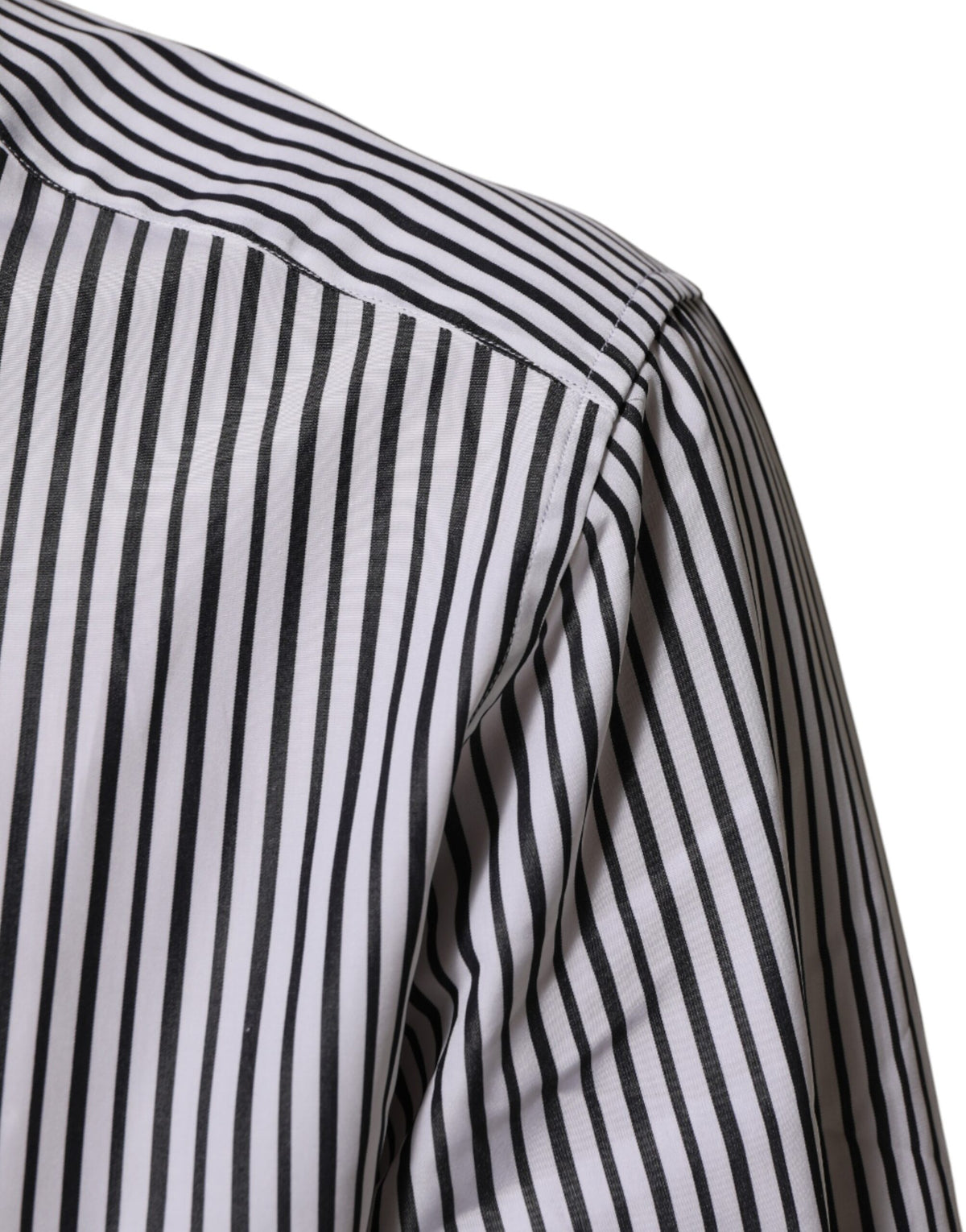 Dolce & Gabbana Black White Stripes Men GOLD Dress Men's Shirt
