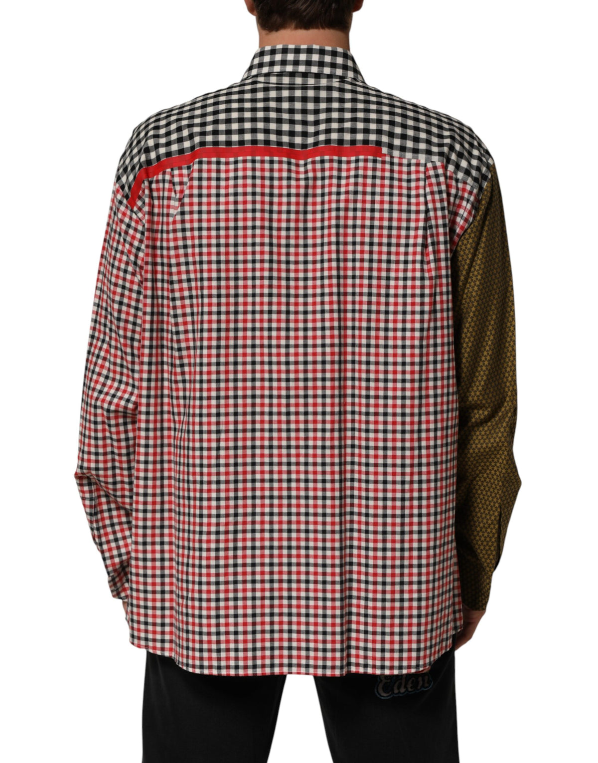 Dolce & Gabbana Multicolor Cotton Collared Checkered Men's Shirt