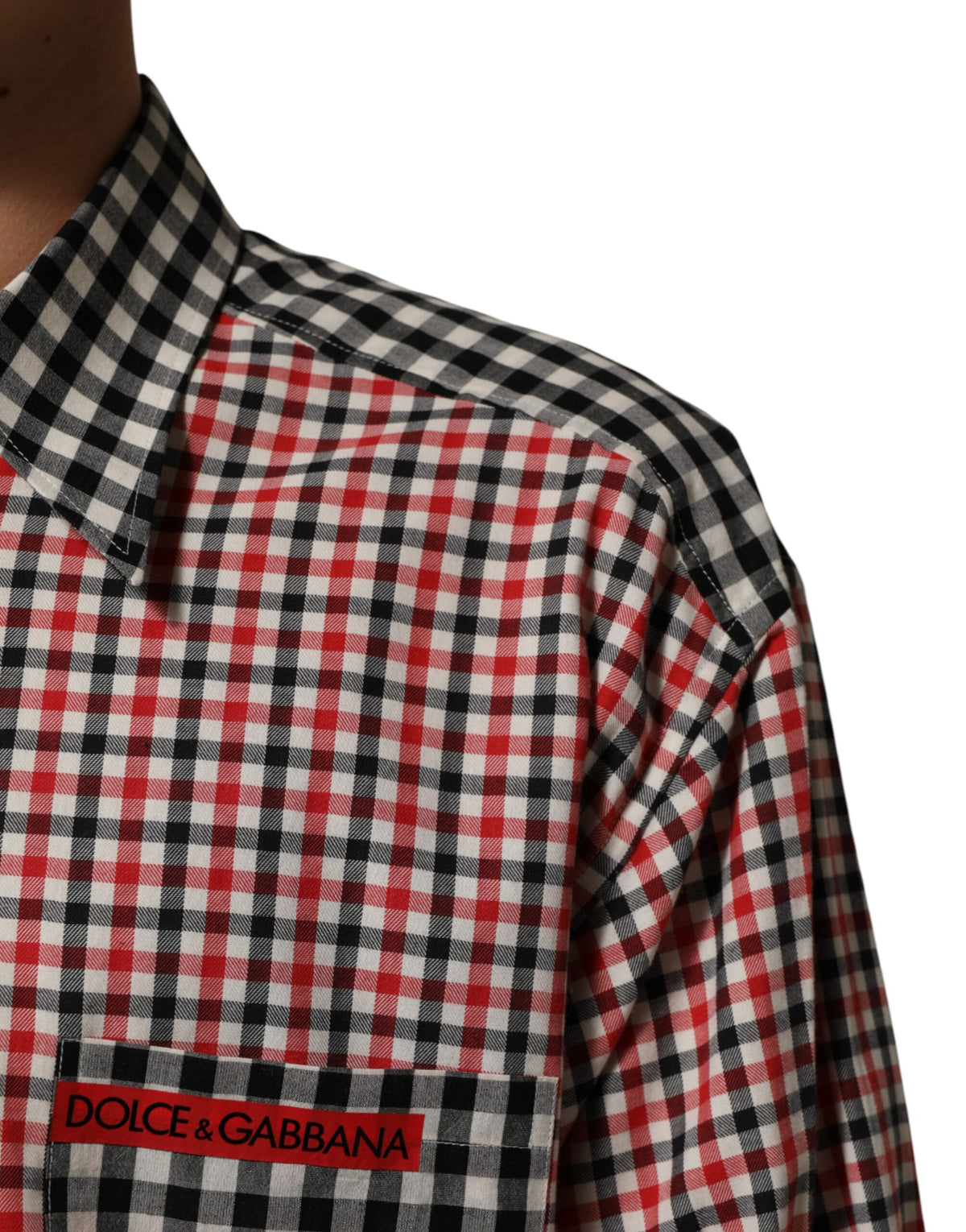 Dolce & Gabbana Multicolor Cotton Collared Checkered Men's Shirt