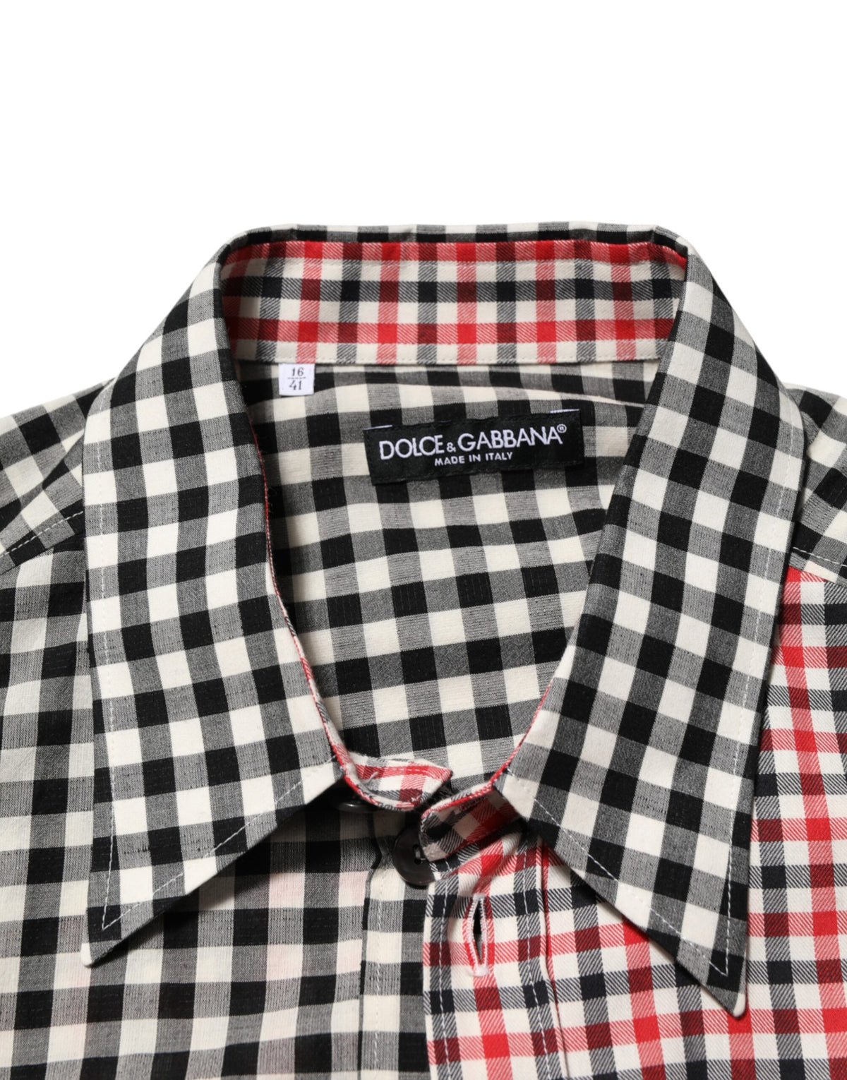 Dolce & Gabbana Multicolor Cotton Collared Checkered Men's Shirt