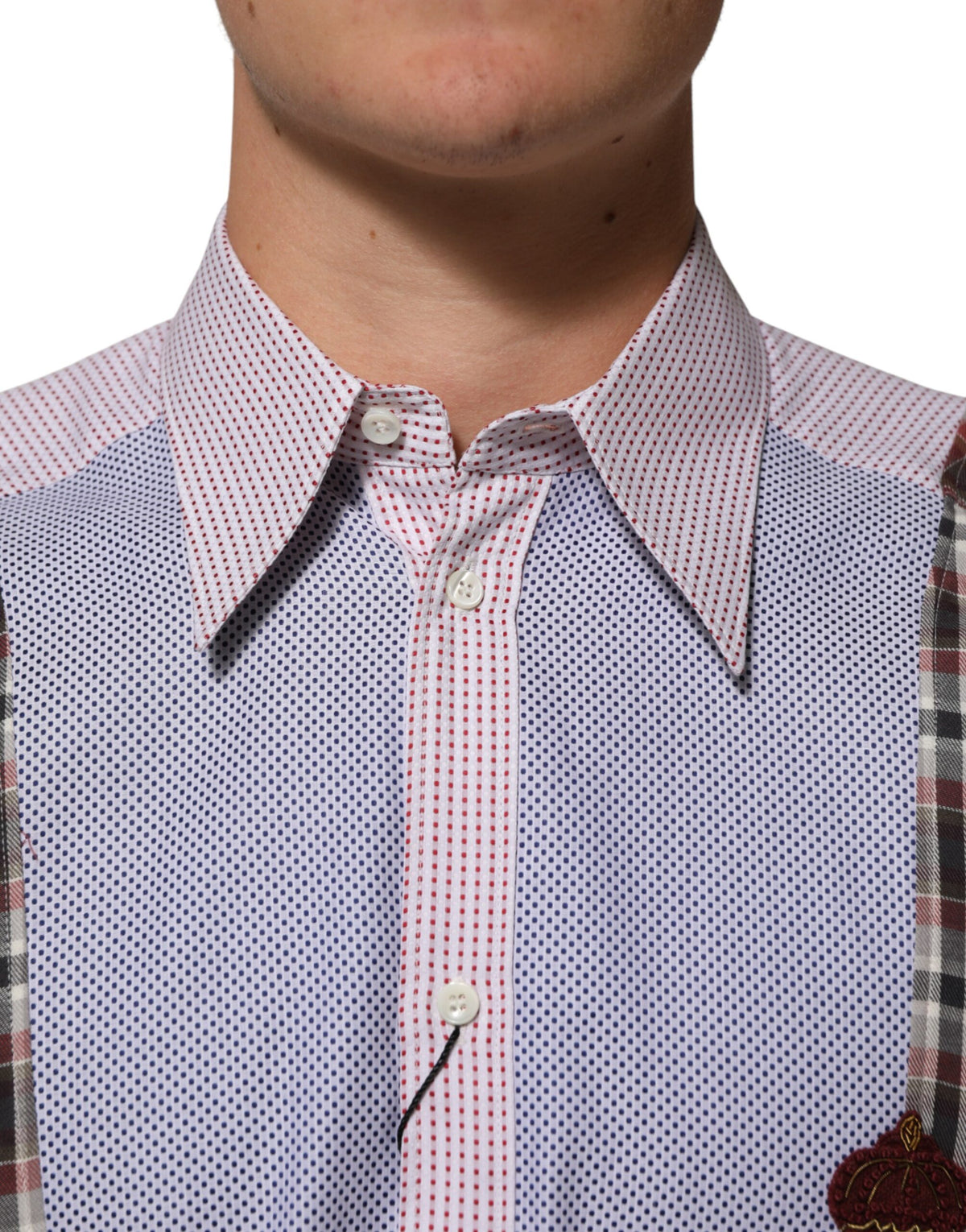 Dolce & Gabbana Multicolor Cotton Collared Checkered Men's Shirt