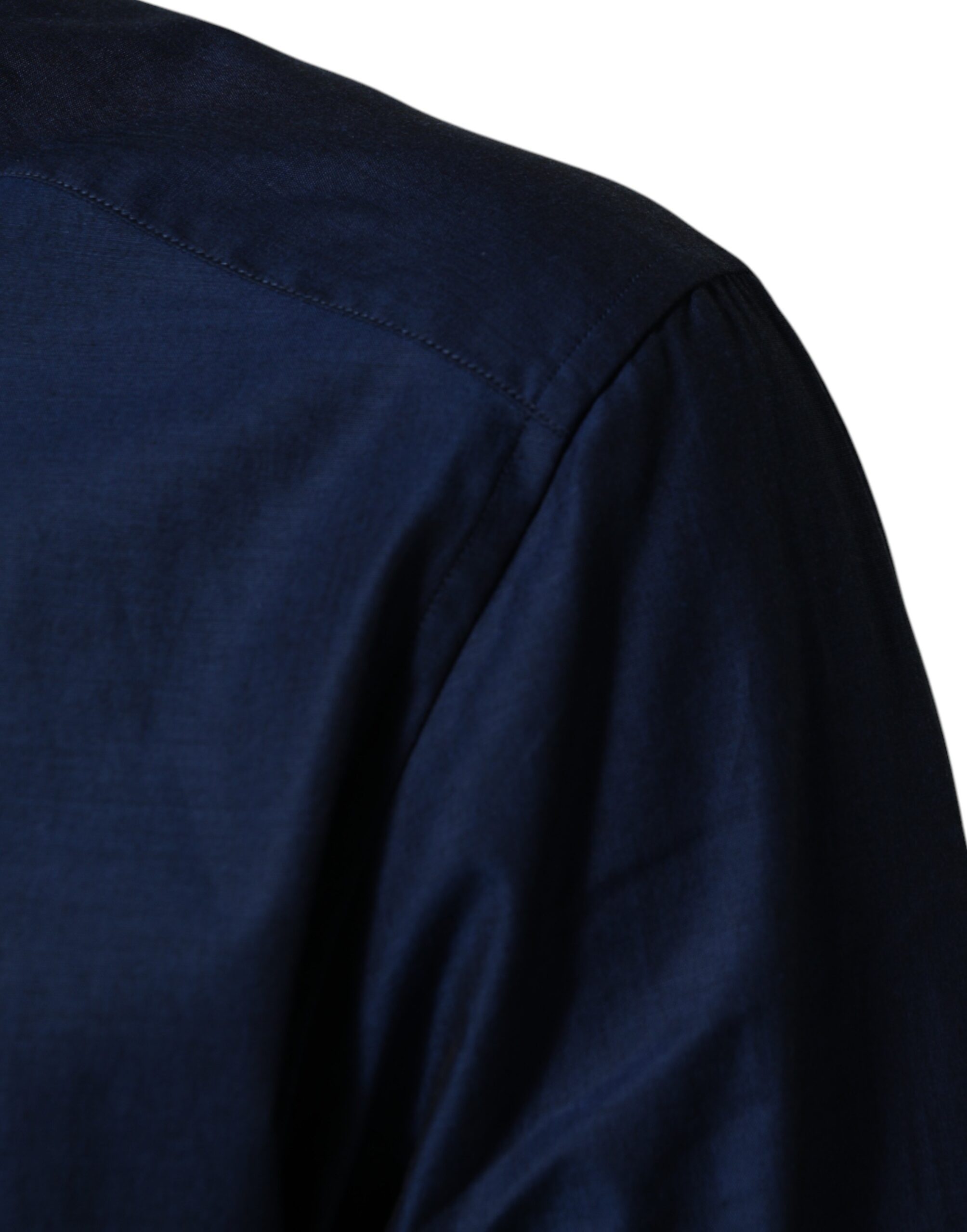 Dolce & Gabbana Blue Cotton Collared Men GOLD Dress Men's Shirt
