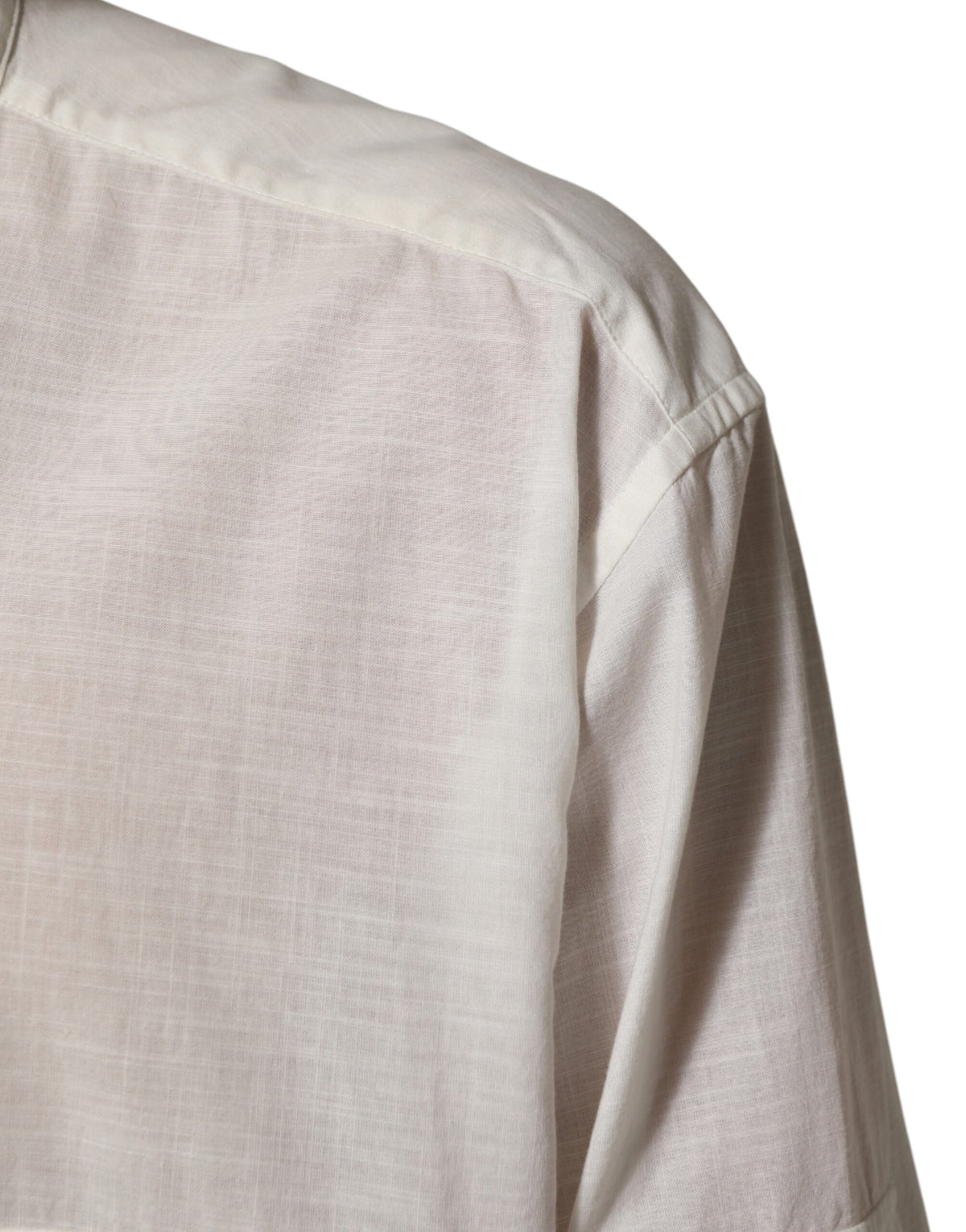 Dolce & Gabbana White Cotton Floral Print Button Down Men's Shirt