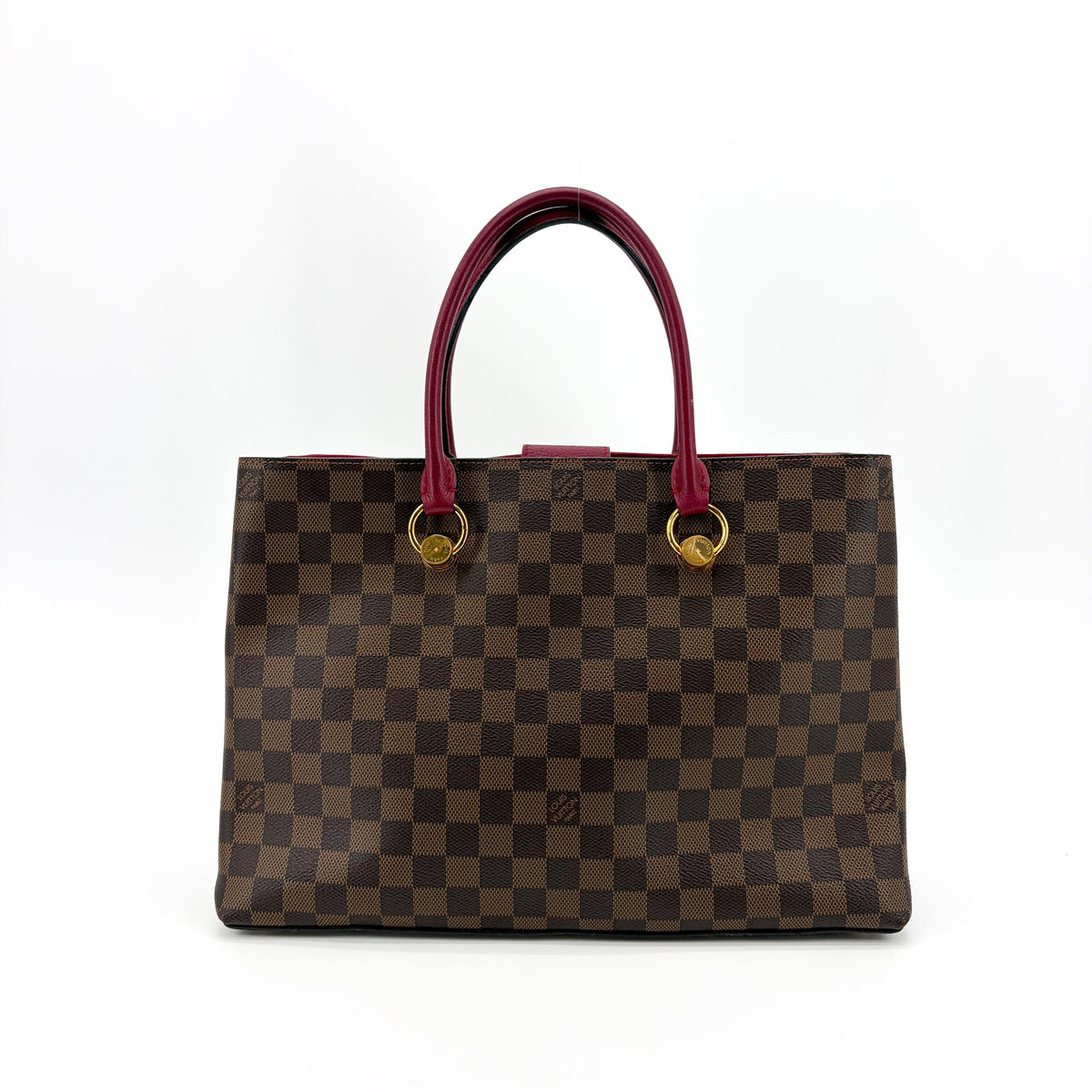 Louis Vuitton Lv Riverside Damier With Leather Brown Canvas Handbag (Pre-Owned)