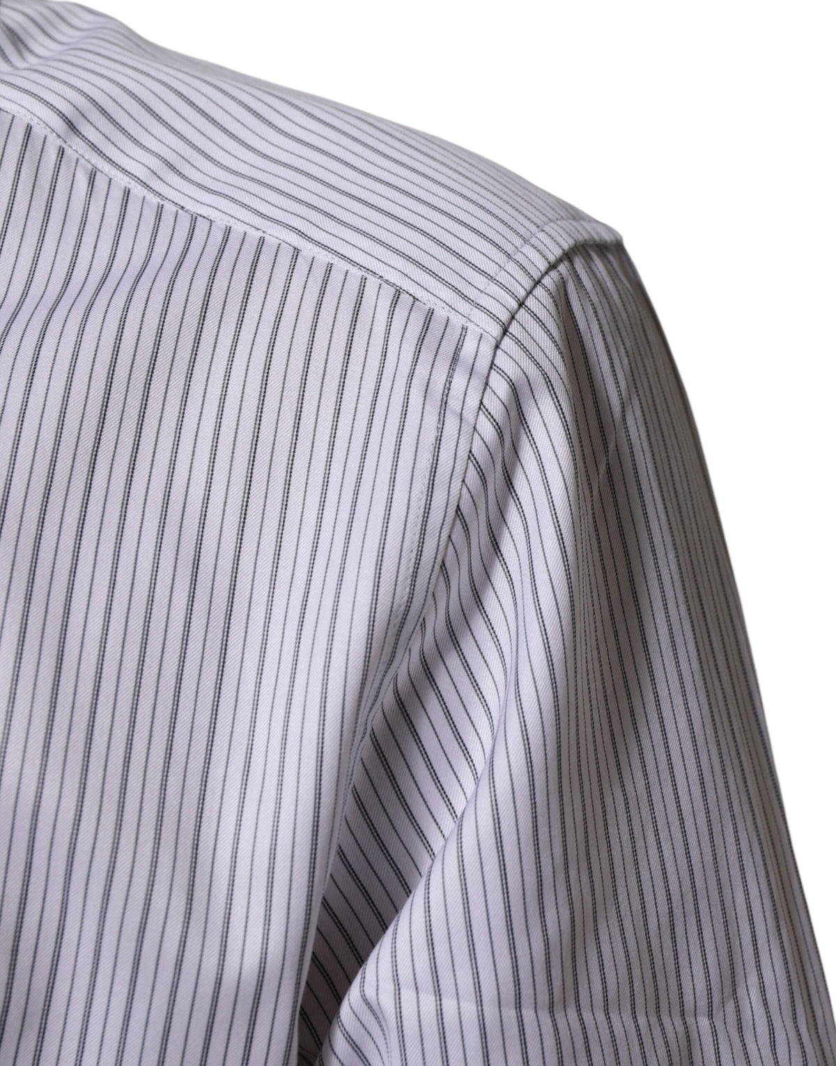 Dolce & Gabbana White Stripes Cotton Men GOLD Dress Men's Shirt (Pre-Owned)