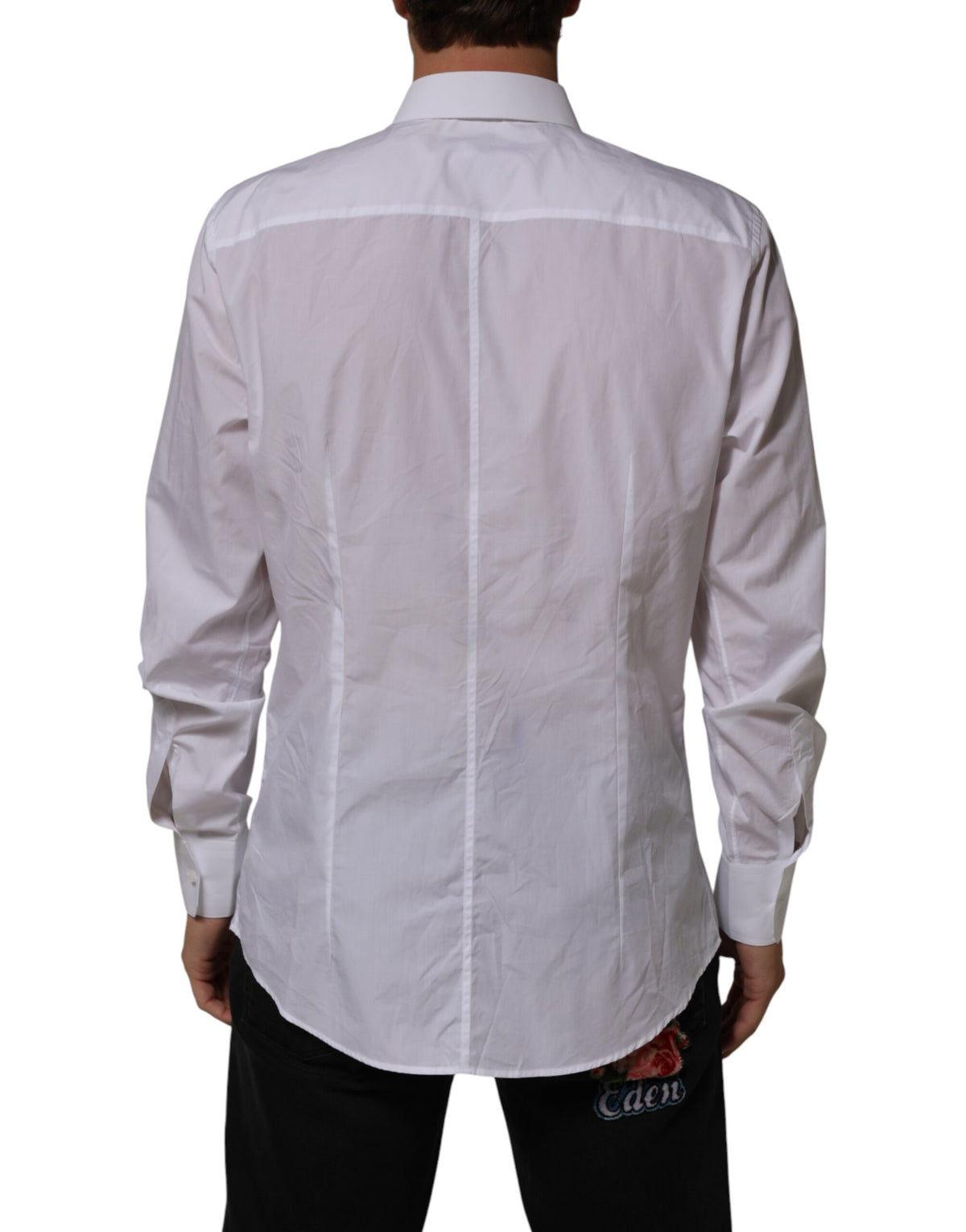 Dolce & Gabbana White Cotton Collared Men MARTINI Dress Men's Shirt (Pre-Owned)