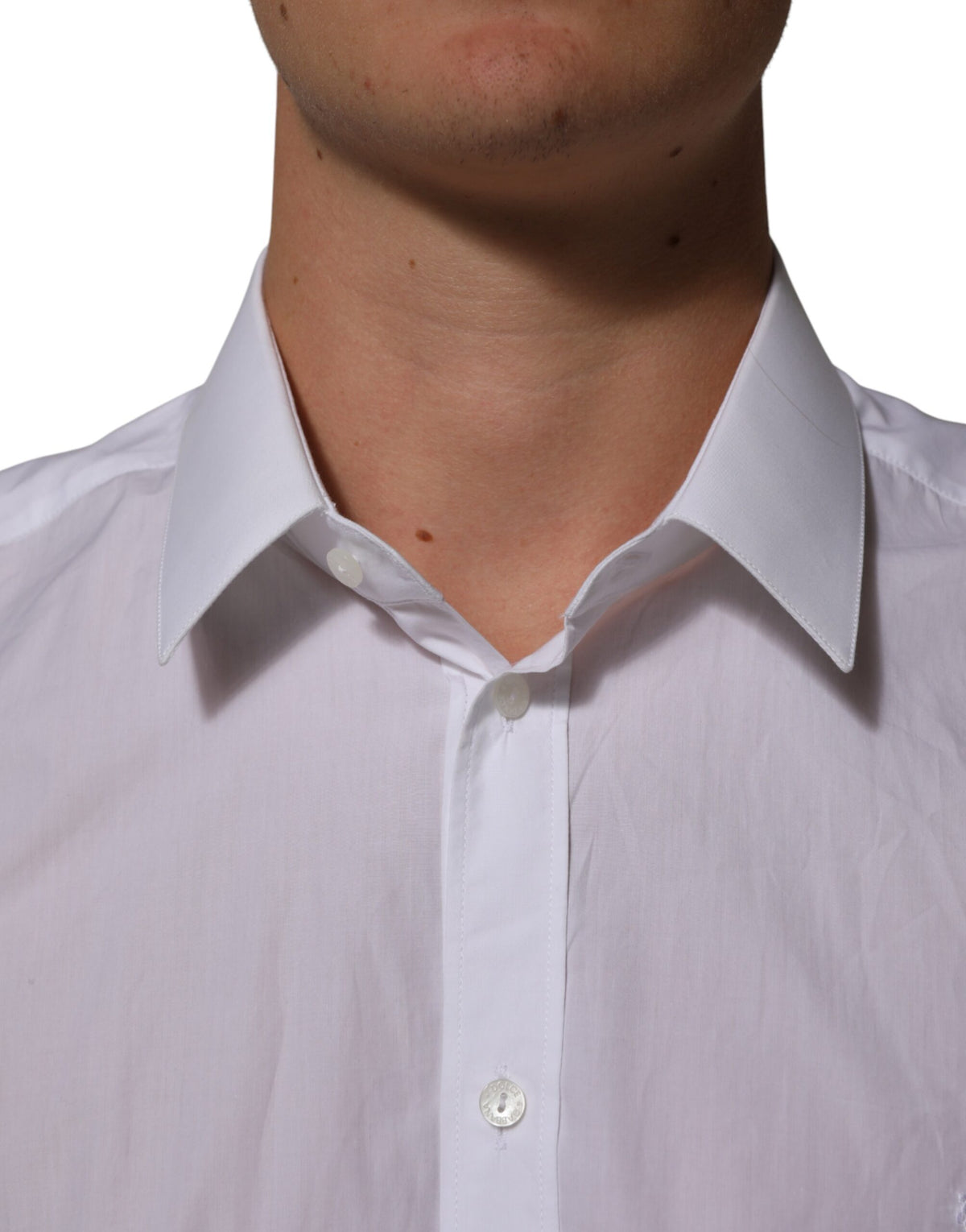 Dolce & Gabbana White Cotton Collared Men MARTINI Dress Men's Shirt (Pre-Owned)