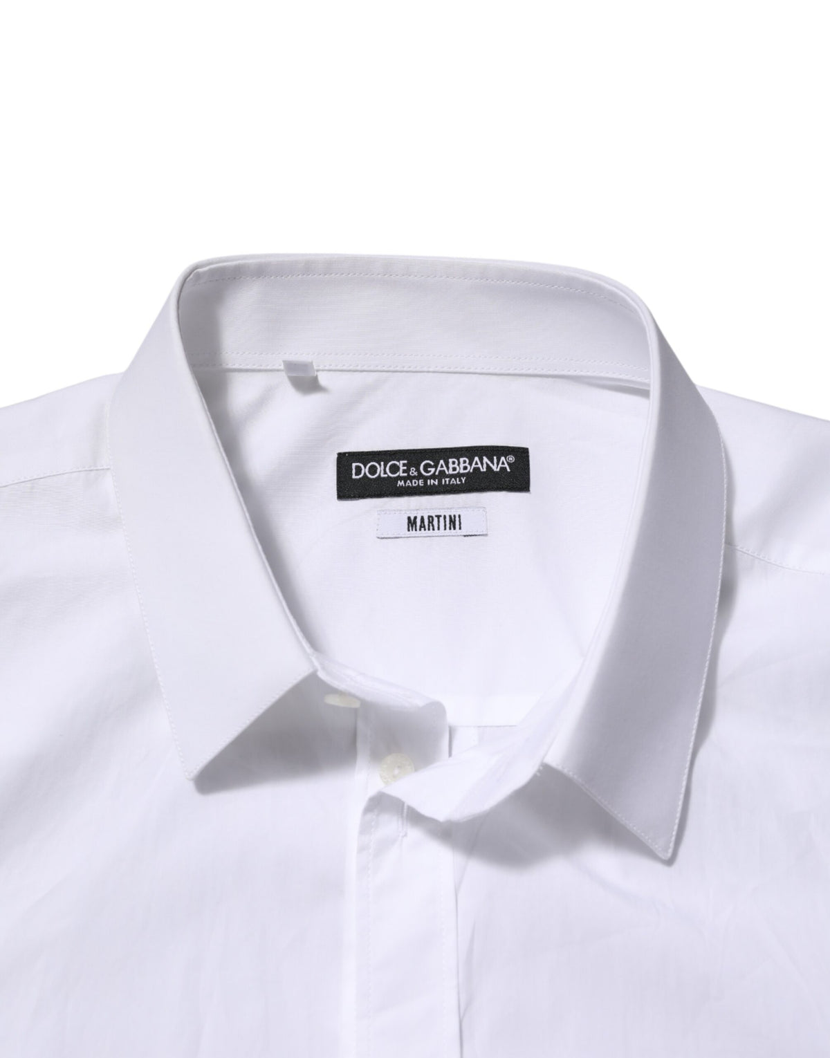 Dolce & Gabbana White Cotton Collared Men MARTINI Dress Men's Shirt (Pre-Owned)