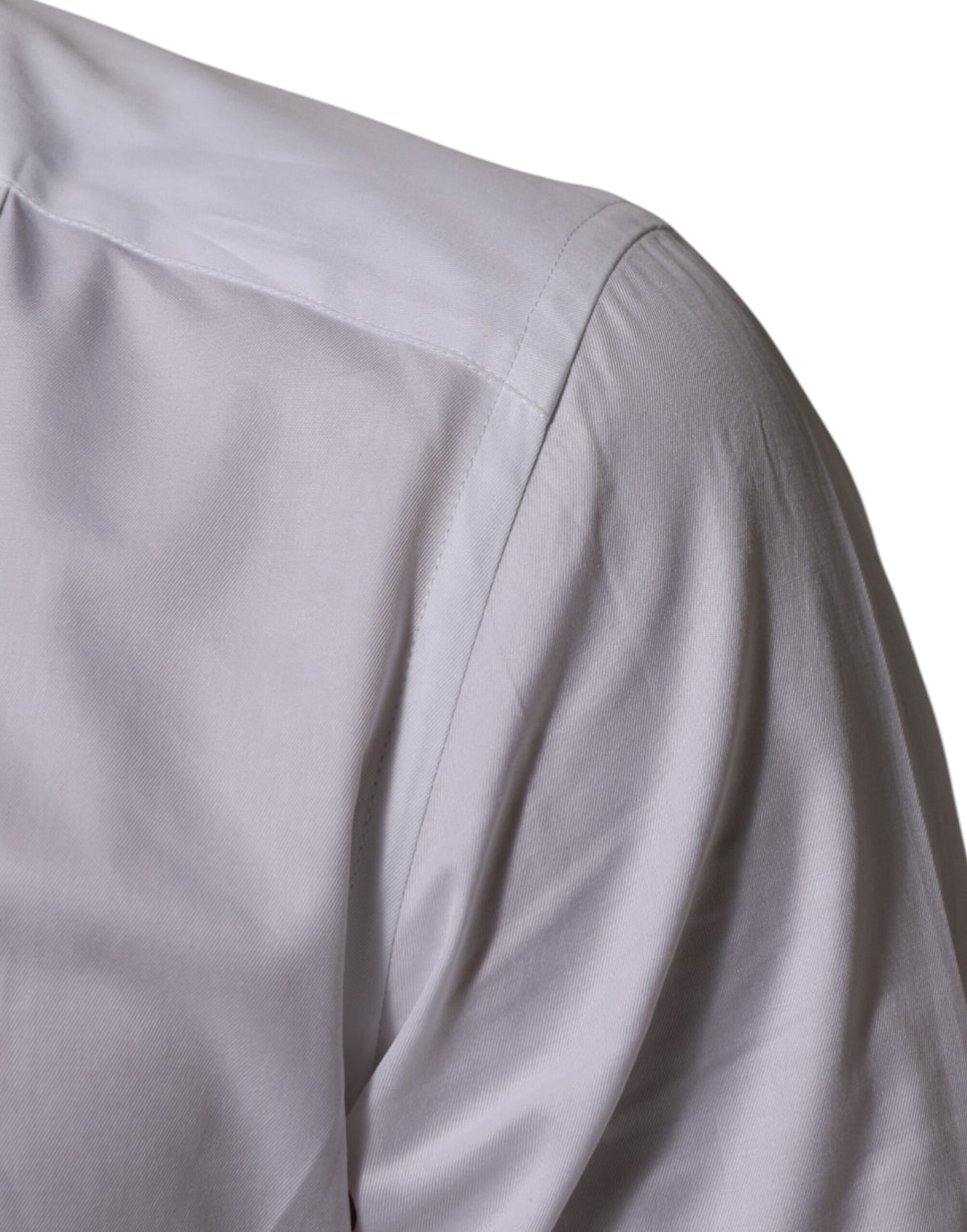 Dolce & Gabbana White Cotton Collared Bib GOLD Dress Men's Shirt (Pre-Owned)