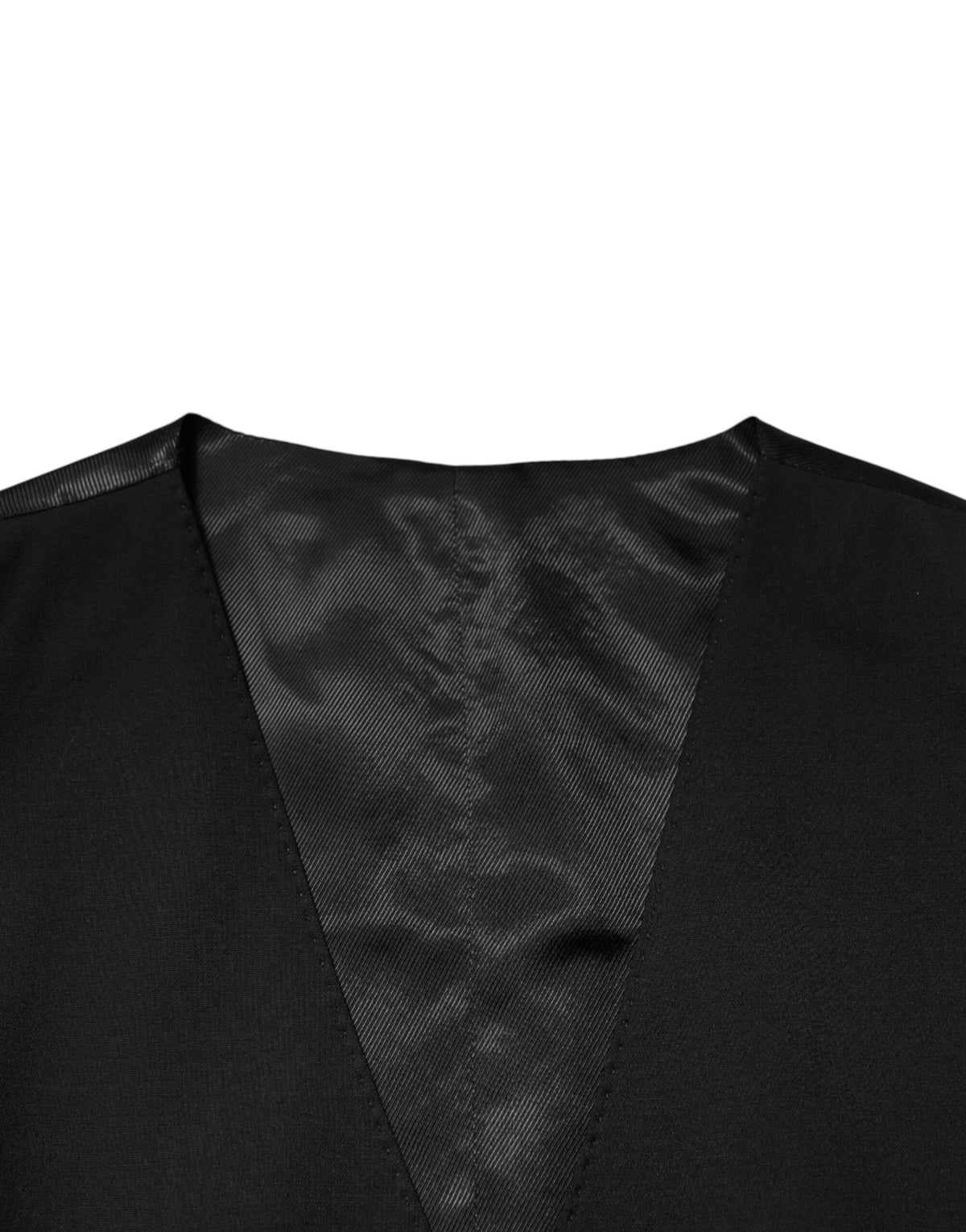 Dolce & Gabbana Black Polyester Dress Formal Waistcoat Men's Vest