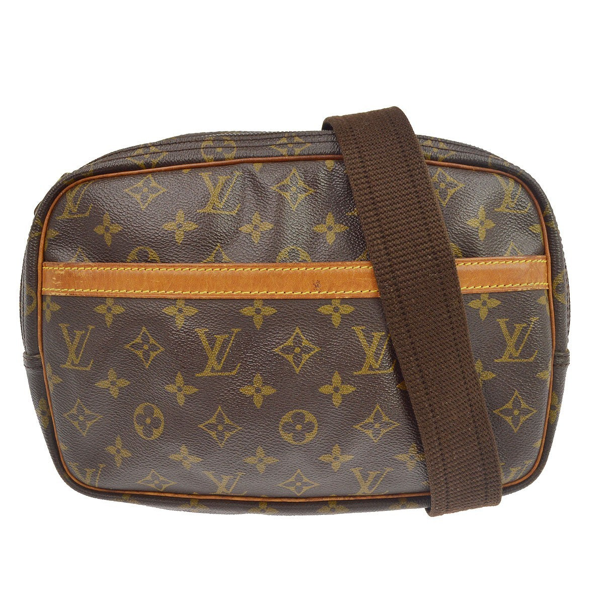 Louis Vuitton Reporter Monogram Brown Canvas Shoulder Bag Bag (Pre-Owned)