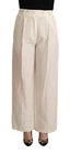 Jucca Off White Cotton High Waist Straight Women Women's Trouser (Pre-Owned)