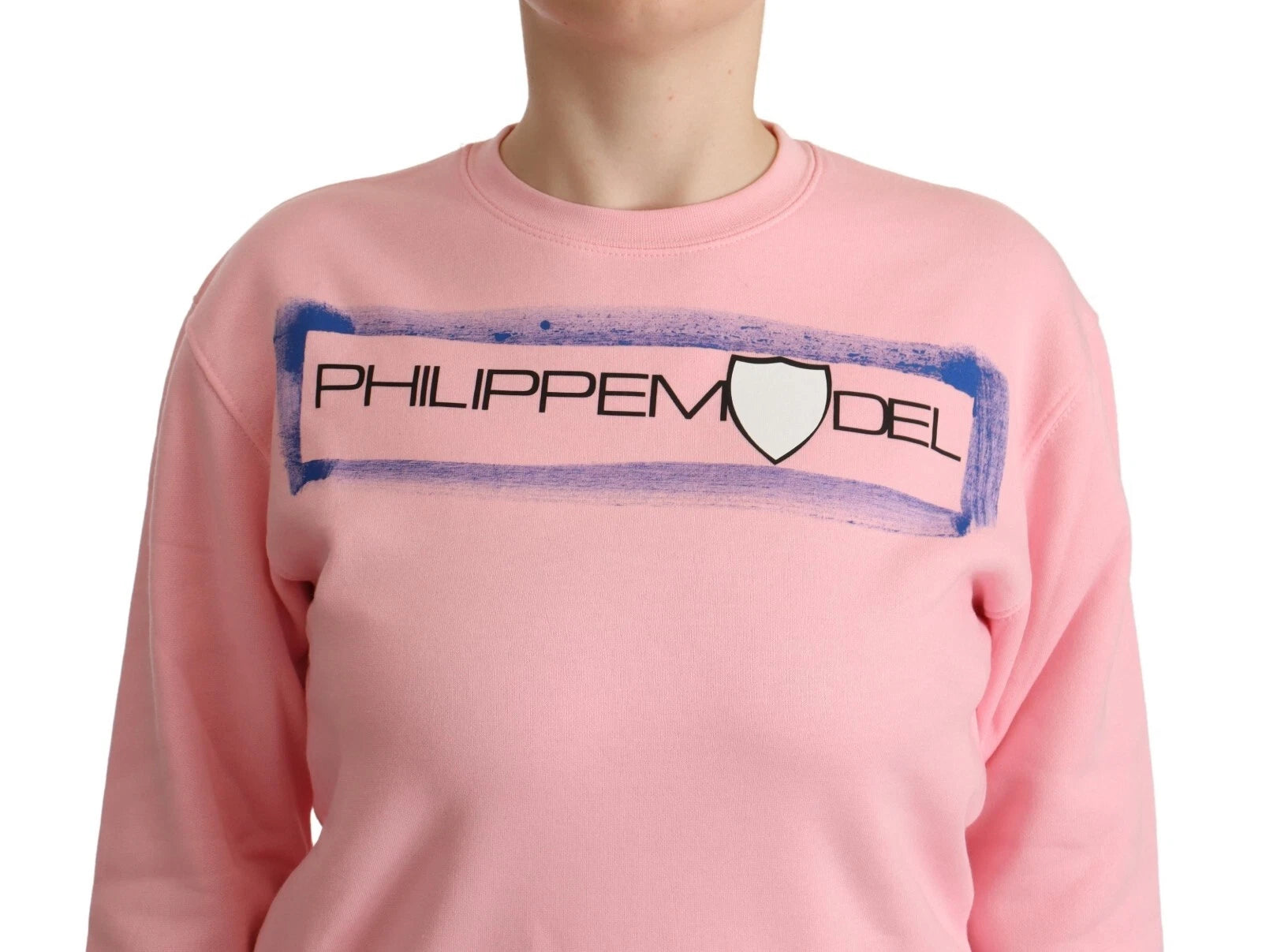 Philippe Model Pink Printed Long Sleeves Pullover Women's Sweater
