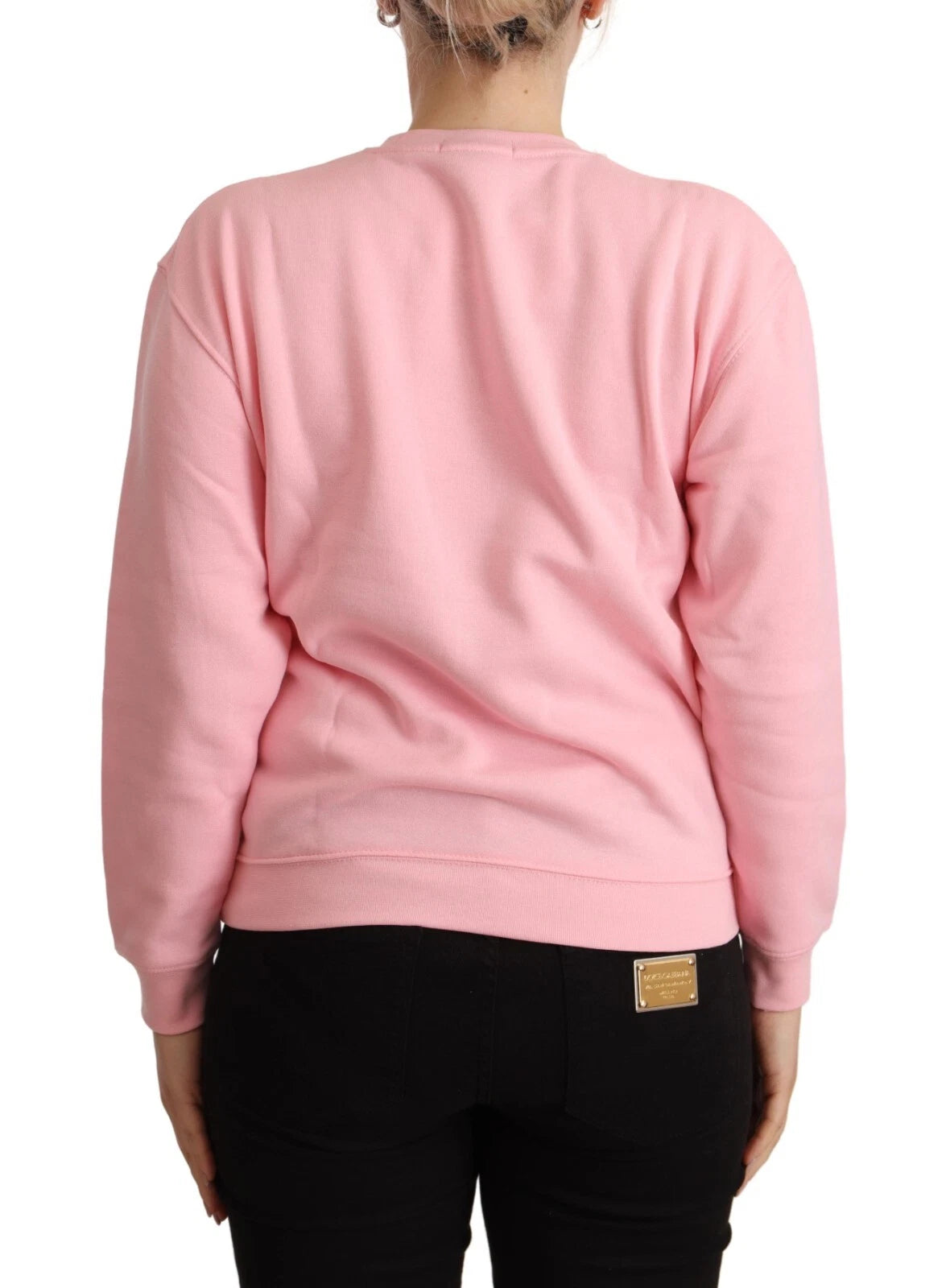 Philippe Model Pink Printed Long Sleeves Pullover Women's Sweater