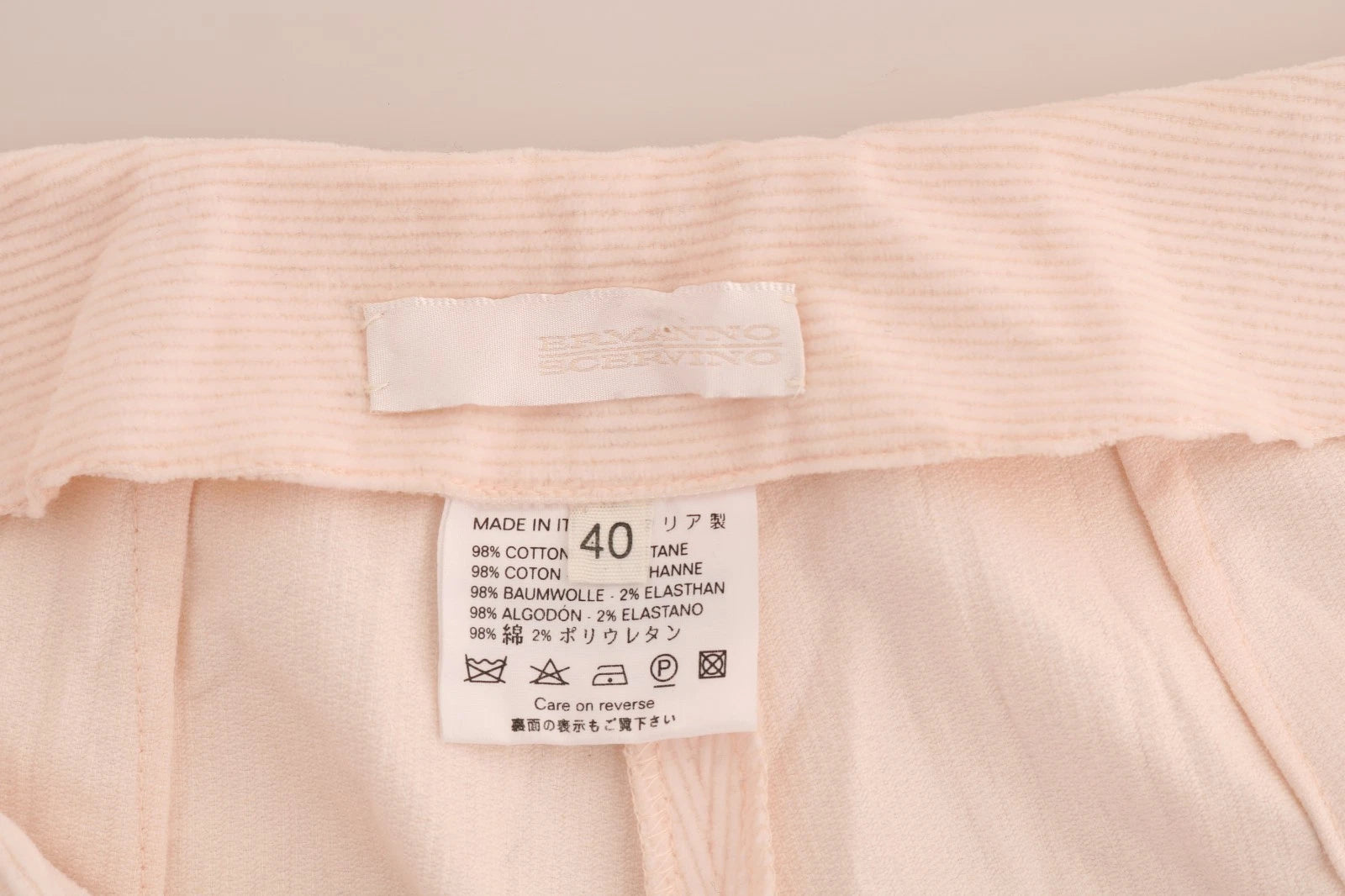 Ermanno Scervino Beige Cotton Stretch Straight Trousers Women's Pants (Pre-Owned)