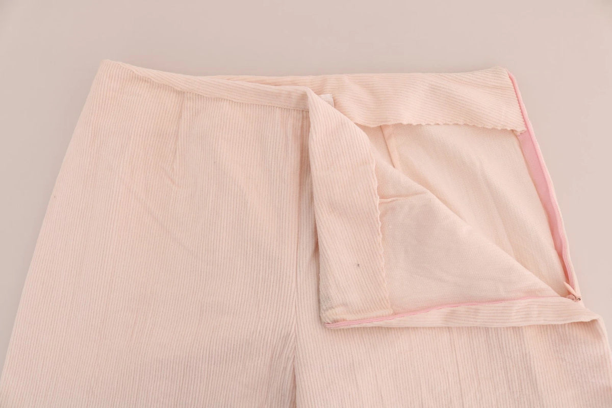 Ermanno Scervino Beige Cotton Stretch Straight Trousers Women's Pants (Pre-Owned)