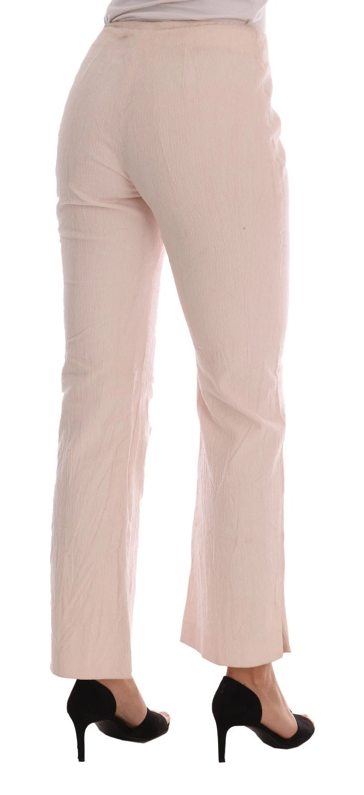 Ermanno Scervino Beige Cotton Stretch Straight Trousers Women's Pants (Pre-Owned)