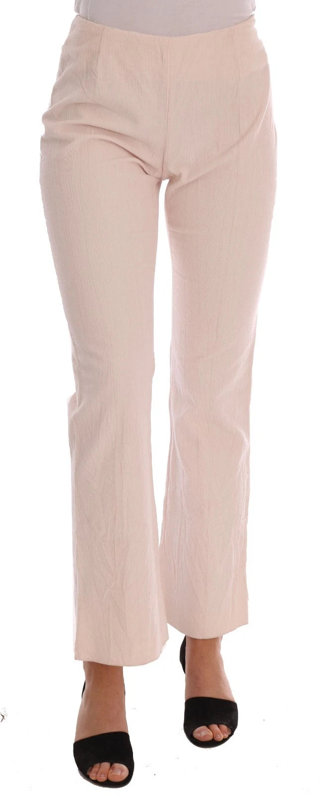Ermanno Scervino Beige Cotton Stretch Straight Trousers Women's Pants (Pre-Owned)