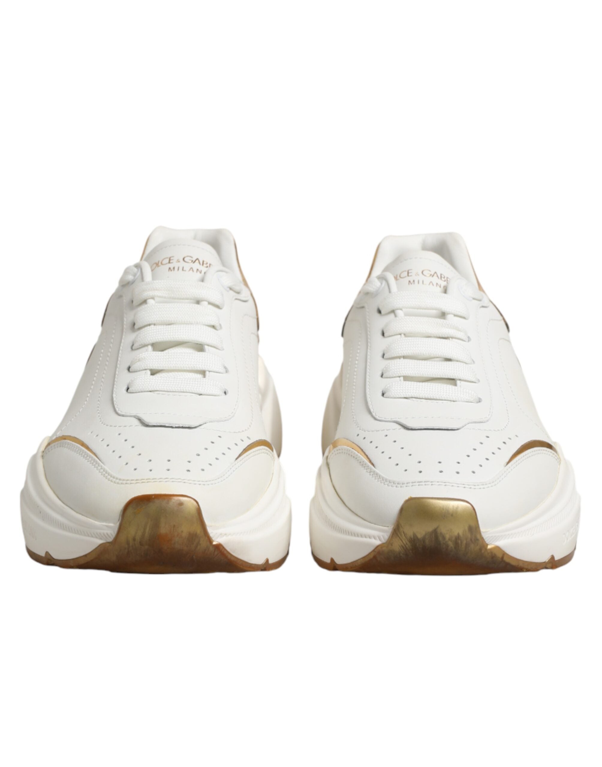 Dolce & Gabbana White Gold Daymaster Low Top Sneakers Women's Shoes (Pre-Owned)