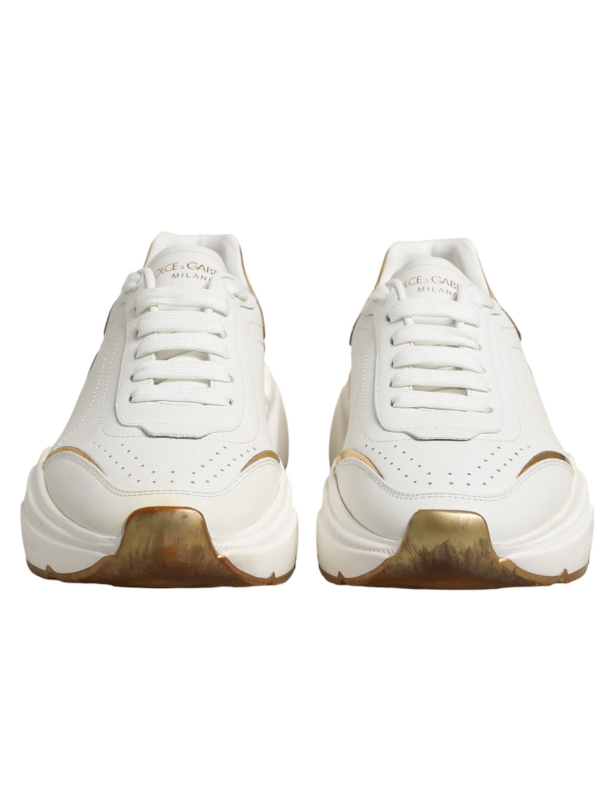 Dolce & Gabbana White Gold Daymaster Low Top Sneakers Women's Shoes (Pre-Owned)