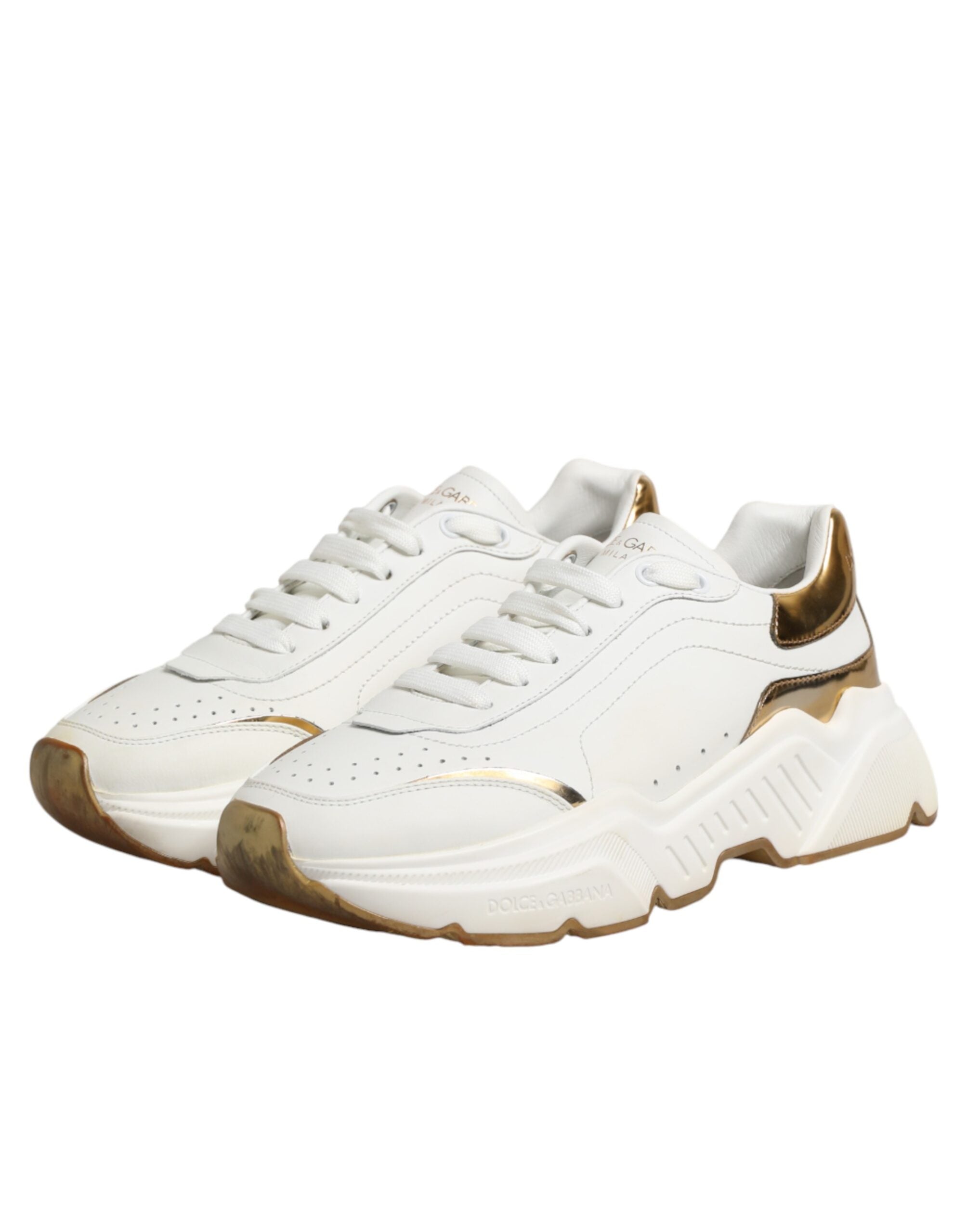 Dolce & Gabbana White Gold Daymaster Low Top Sneakers Women's Shoes (Pre-Owned)