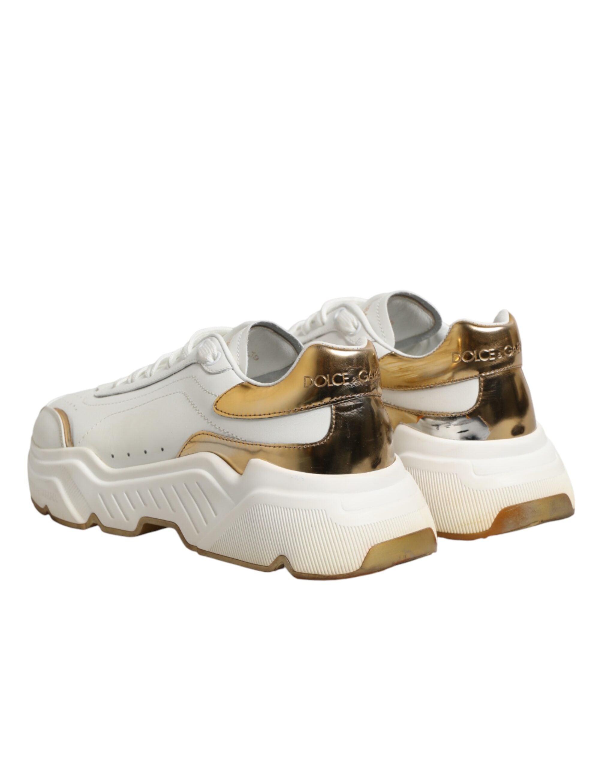 Dolce & Gabbana White Gold Daymaster Low Top Sneakers Women's Shoes (Pre-Owned)