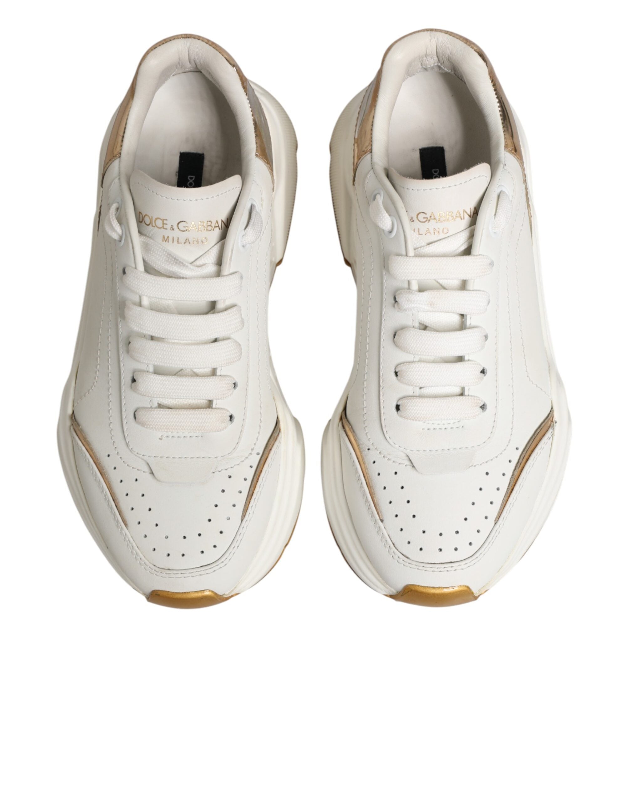 Dolce & Gabbana White Gold Daymaster Low Top Sneakers Women's Shoes (Pre-Owned)