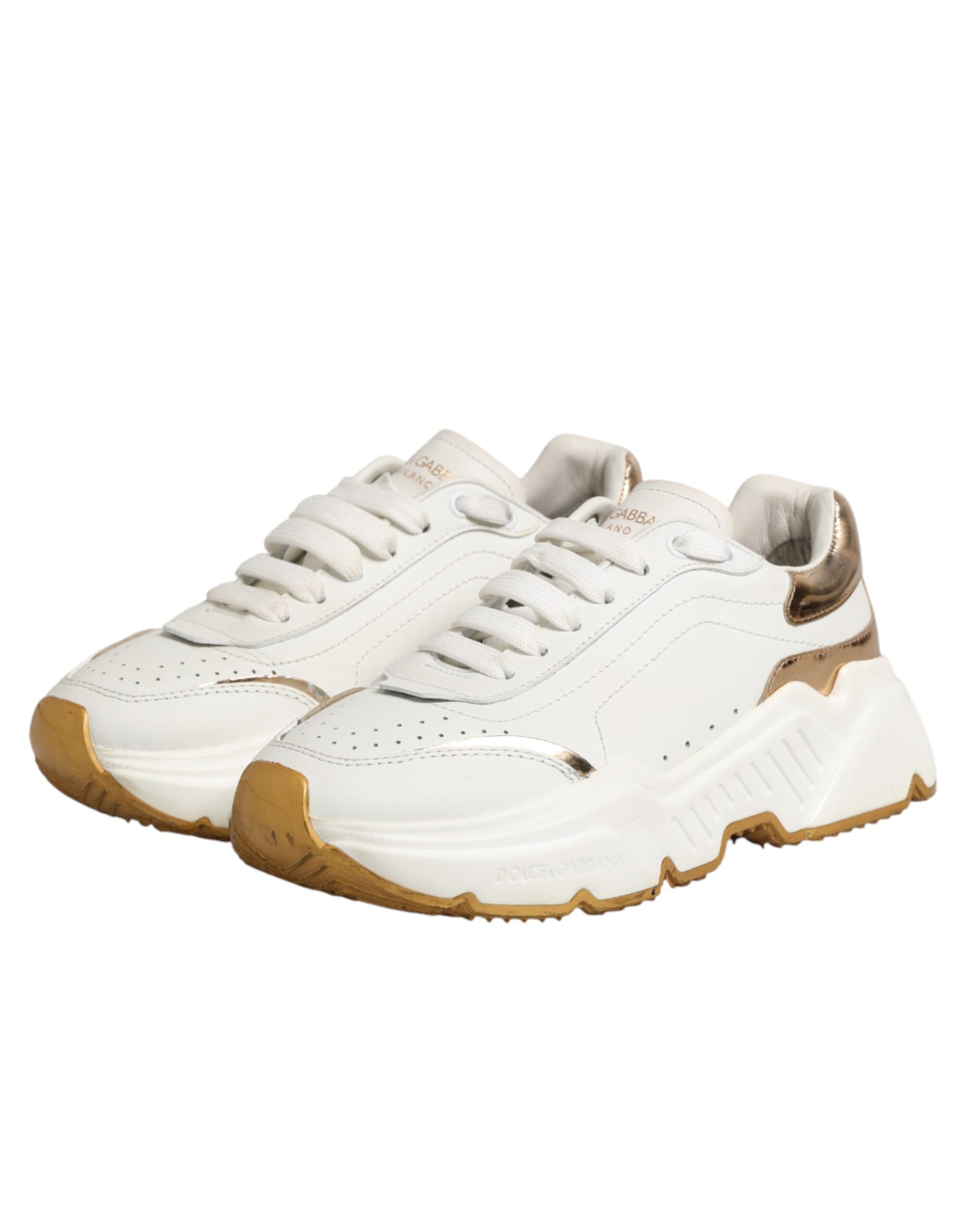 Dolce & Gabbana White Gold Daymaster Low Top Sneakers Women's Shoes (Pre-Owned)