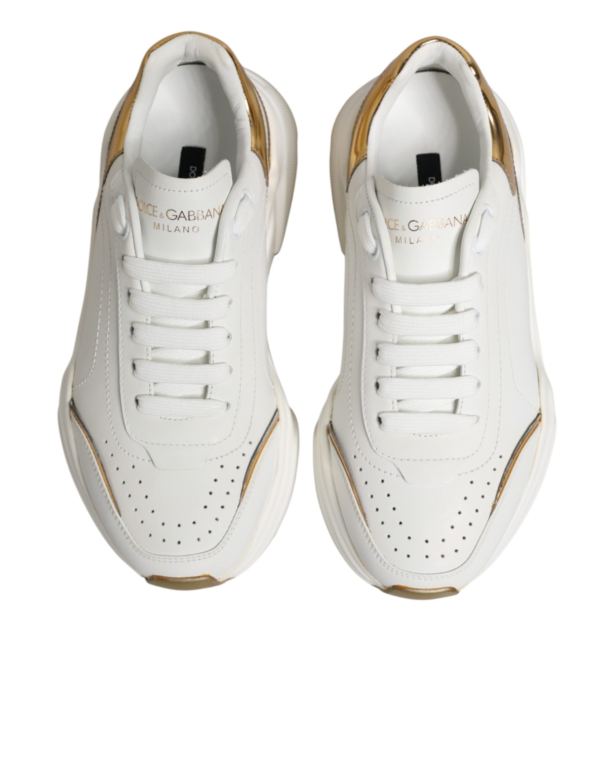 Dolce & Gabbana White Gold Daymaster Low Top Sneakers Women's Shoes (Pre-Owned)