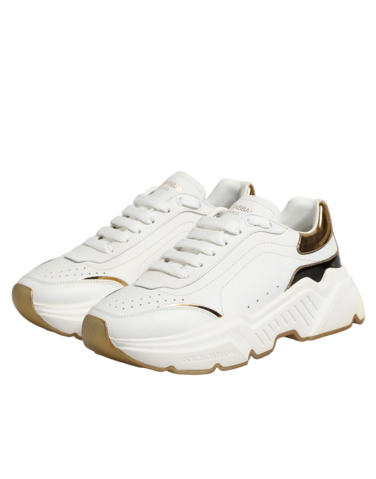 Dolce & Gabbana White Gold Daymaster Low Top Sneakers Women's Shoes (Pre-Owned)