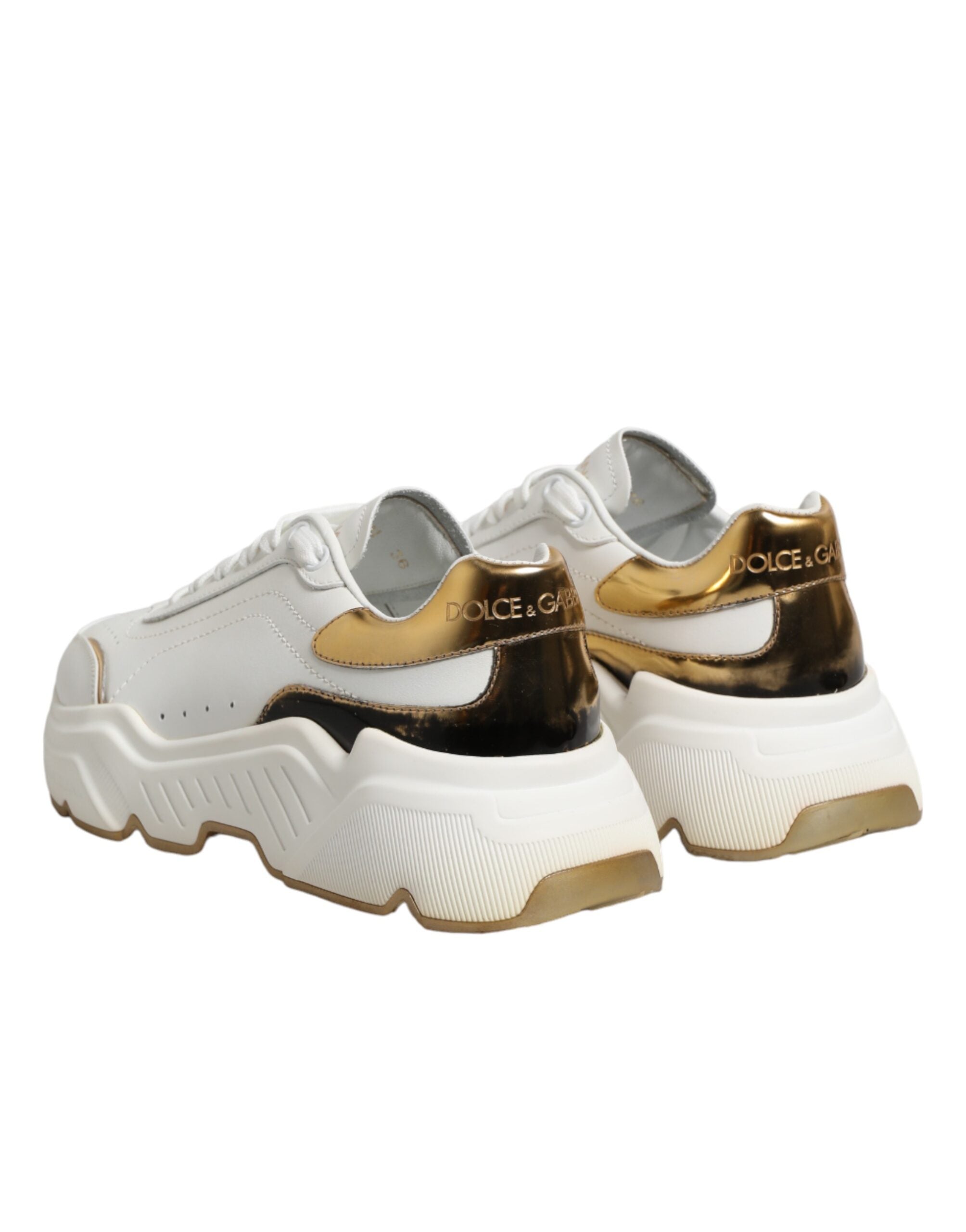 Dolce & Gabbana White Gold Daymaster Low Top Sneakers Women's Shoes (Pre-Owned)