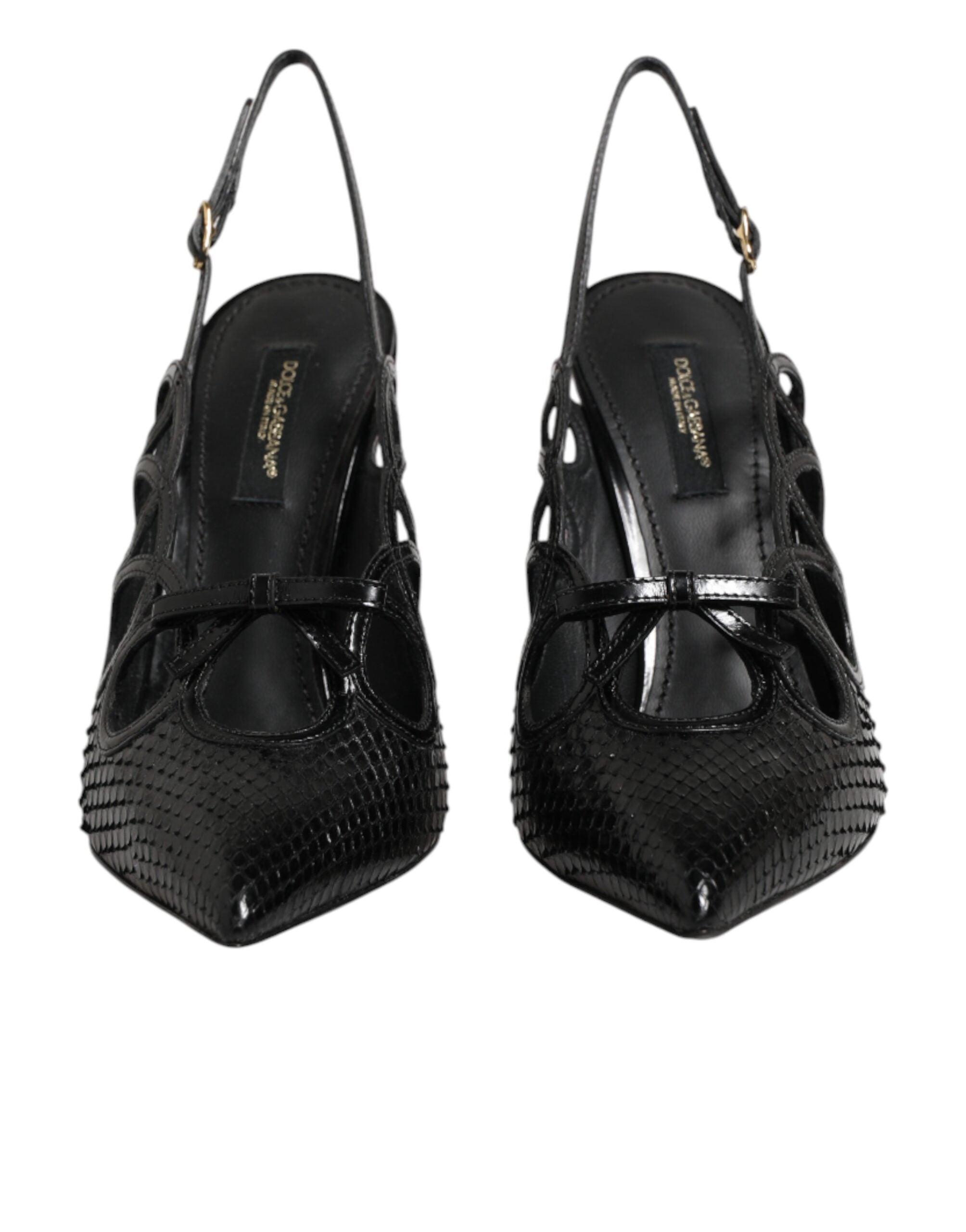 Dolce & Gabbana Leather High Heels Slingback Women's Shoes