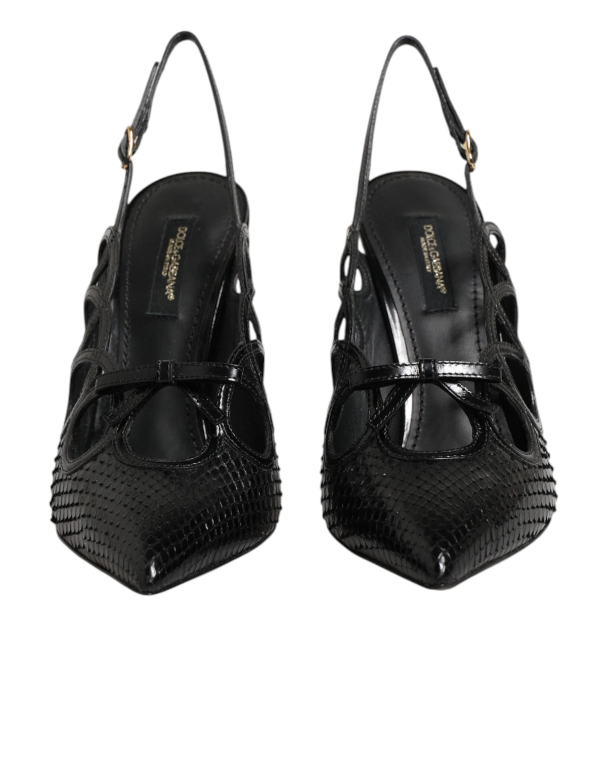 Dolce & Gabbana Leather High Heels Slingback Women's Shoes