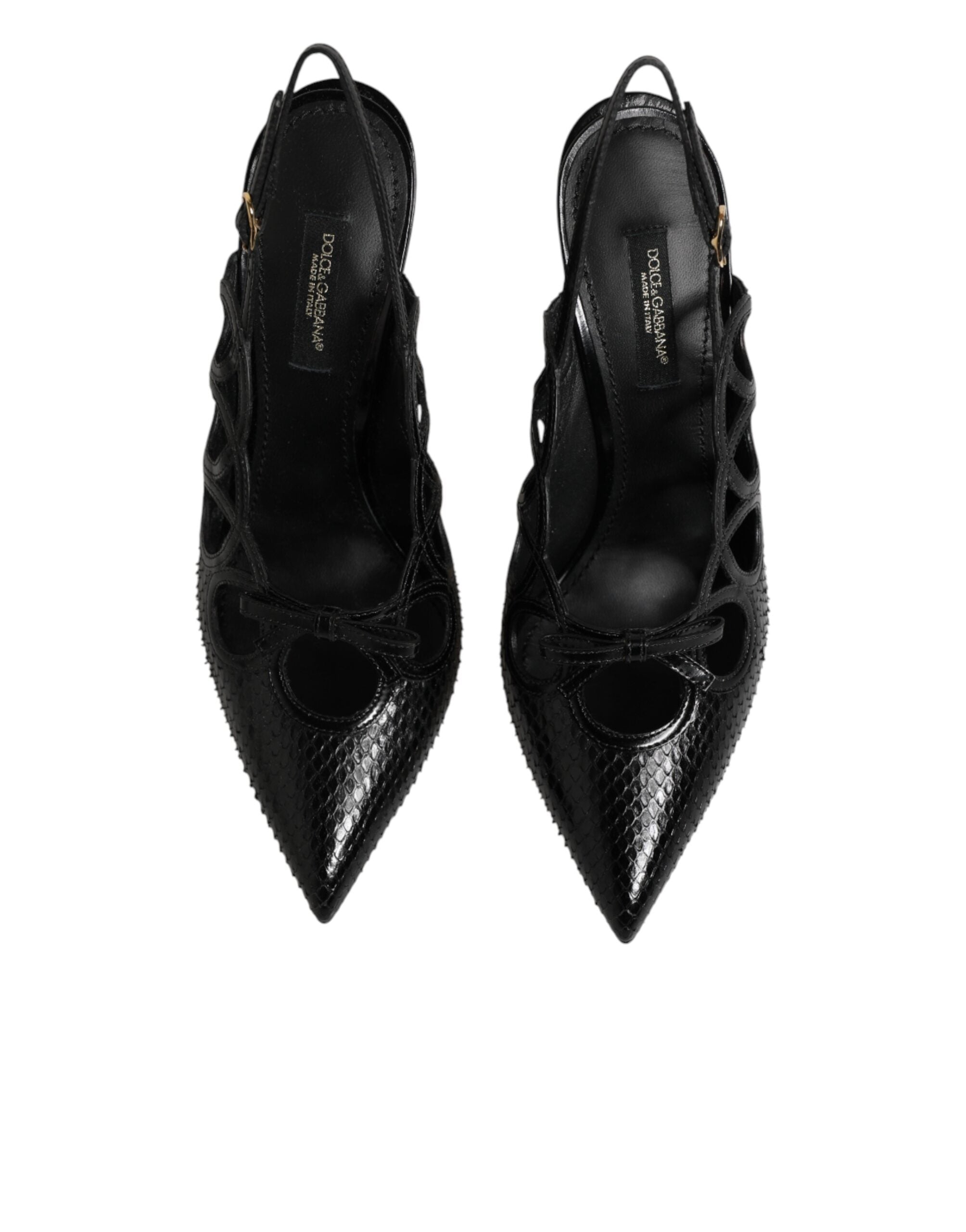 Dolce & Gabbana Leather High Heels Slingback Women's Shoes