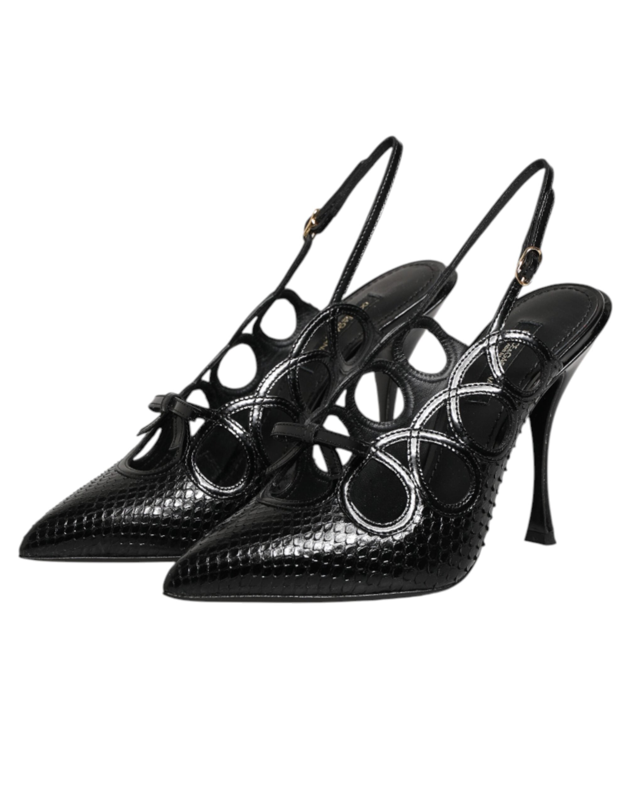 Dolce & Gabbana Leather High Heels Slingback Women's Shoes