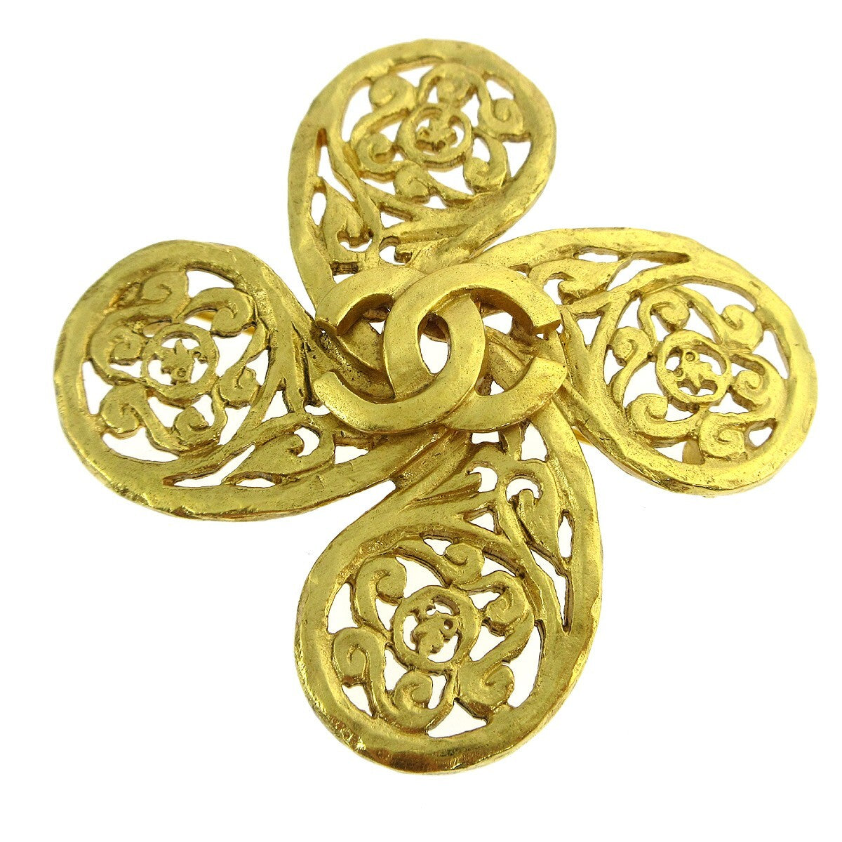 Chanel Logo Cc Gold-Plated Gold Gold_Plated Brooch Jewelry (Pre-Owned)