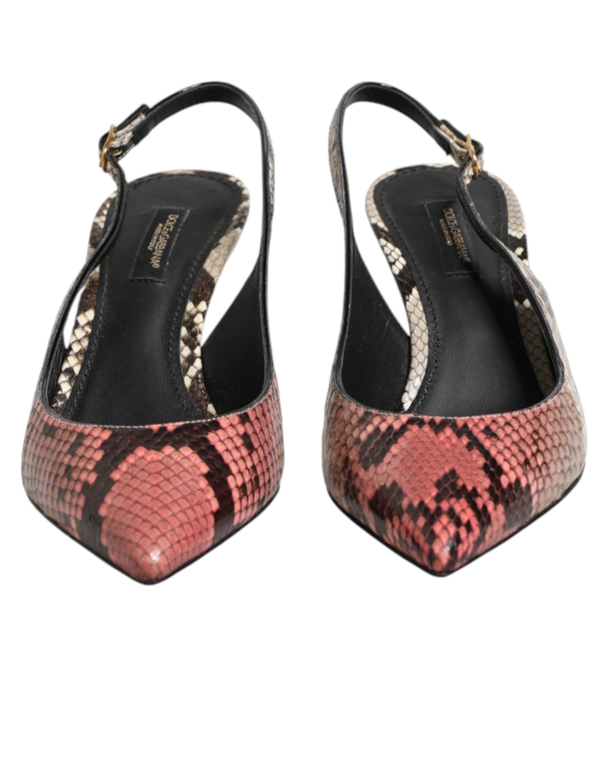 Dolce & Gabbana Multicolor Leather Heels Slingback Women's Shoes (Pre-Owned)
