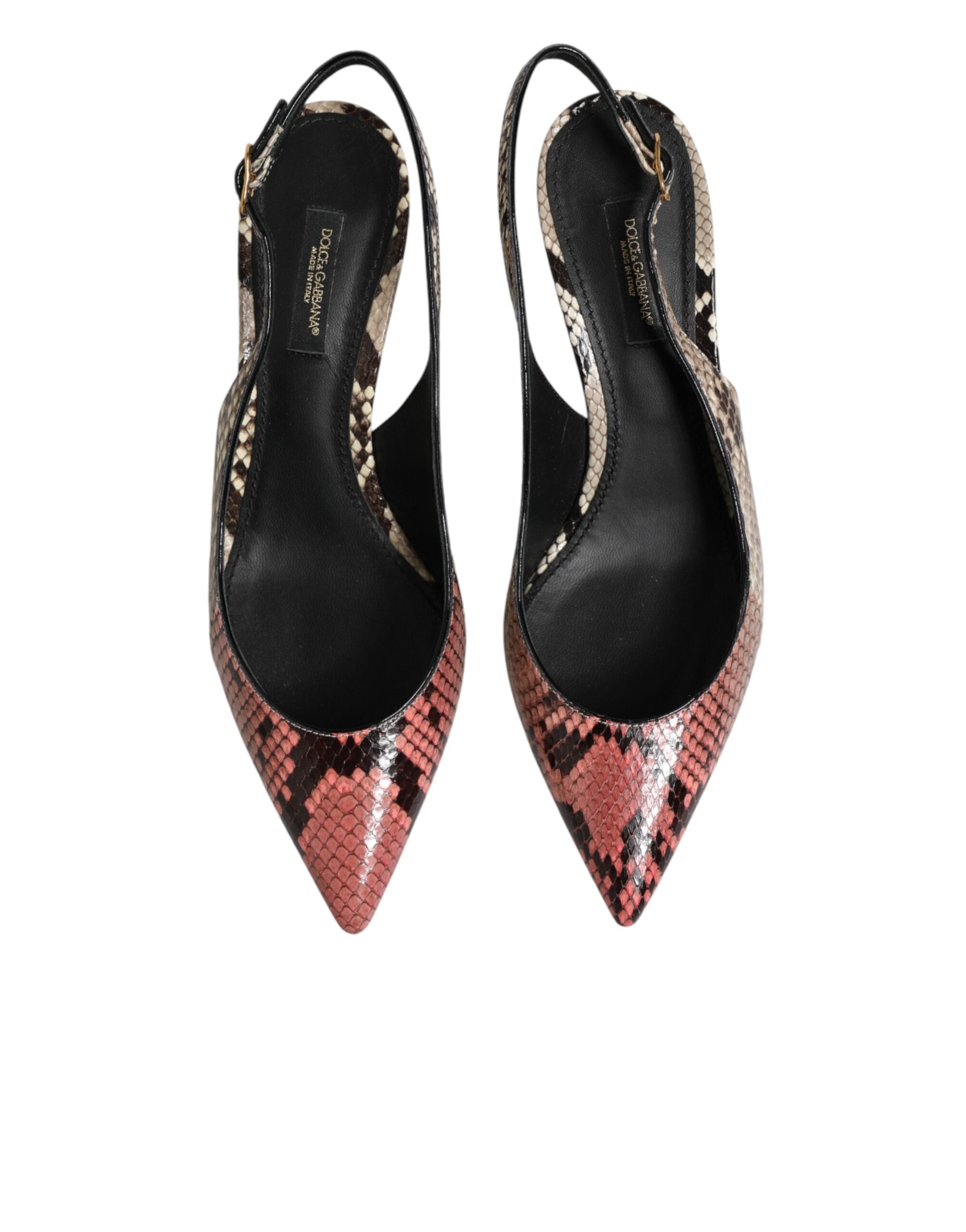 Dolce & Gabbana Multicolor Leather Heels Slingback Women's Shoes (Pre-Owned)