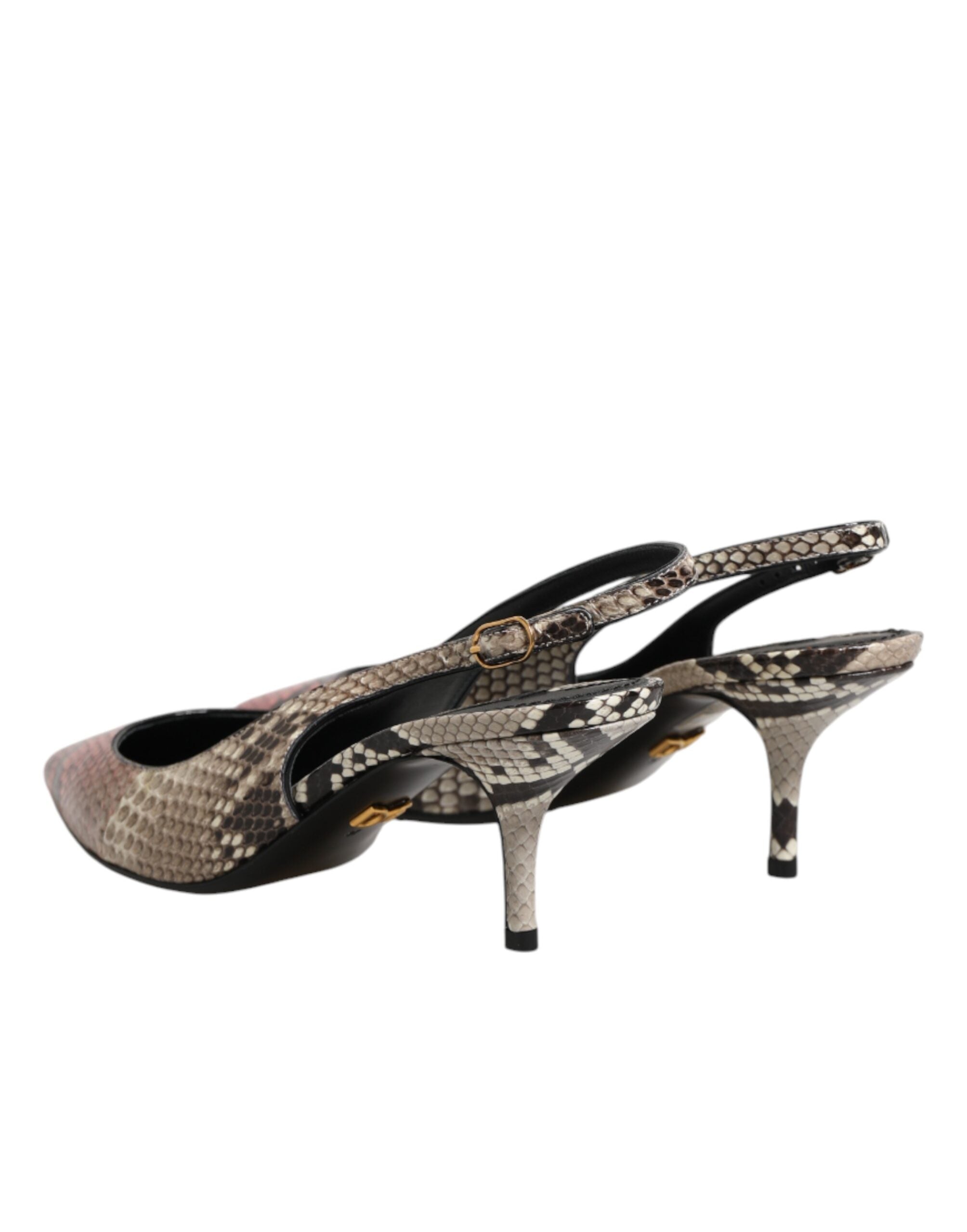 Dolce & Gabbana Multicolor Leather Heels Slingback Women's Shoes (Pre-Owned)