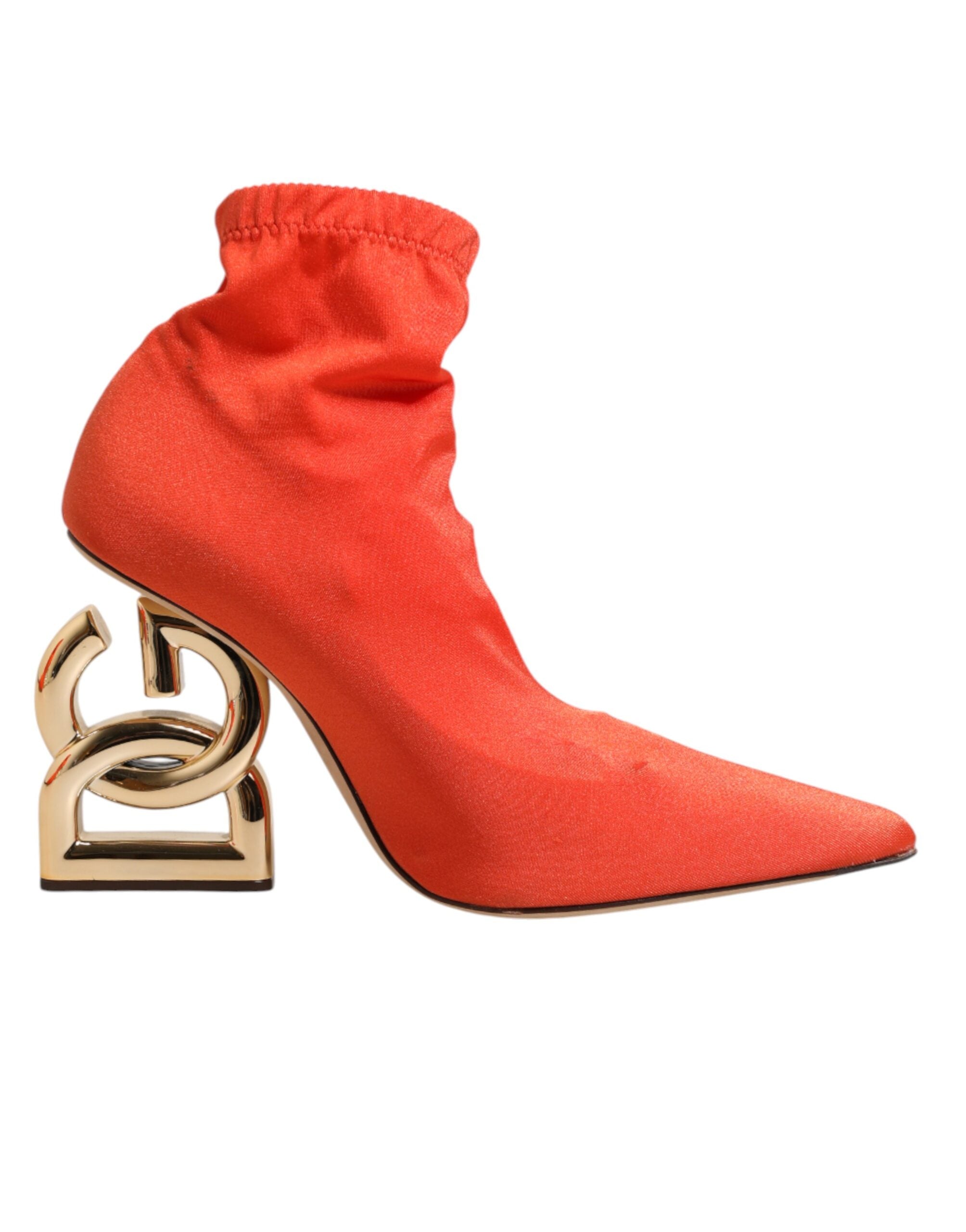 Dolce & Gabbana Orange DG Logo Heels Ankle Boots Women's Shoes (Pre-Owned)