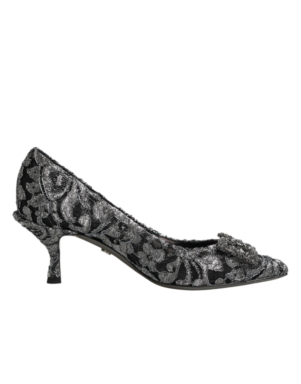 Dolce & Gabbana Silver Lace DG Amore Heels Pumps Women's Shoes