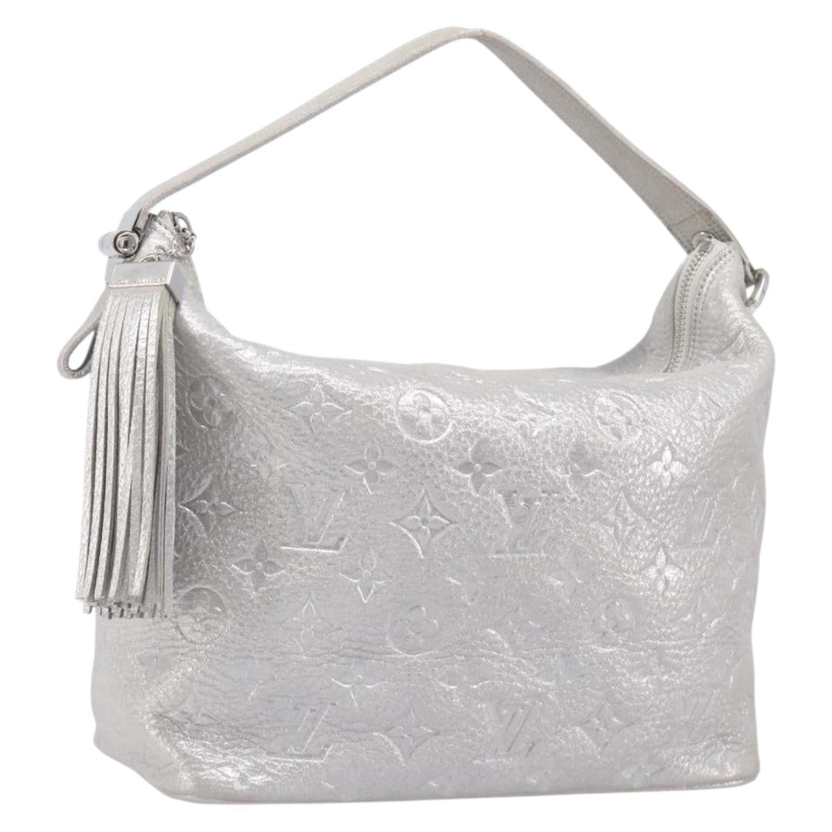 Louis Vuitton Halo Limited Edition Shimmer Monogram Embossed Leather Silver Leather Handbag (Pre-Owned)