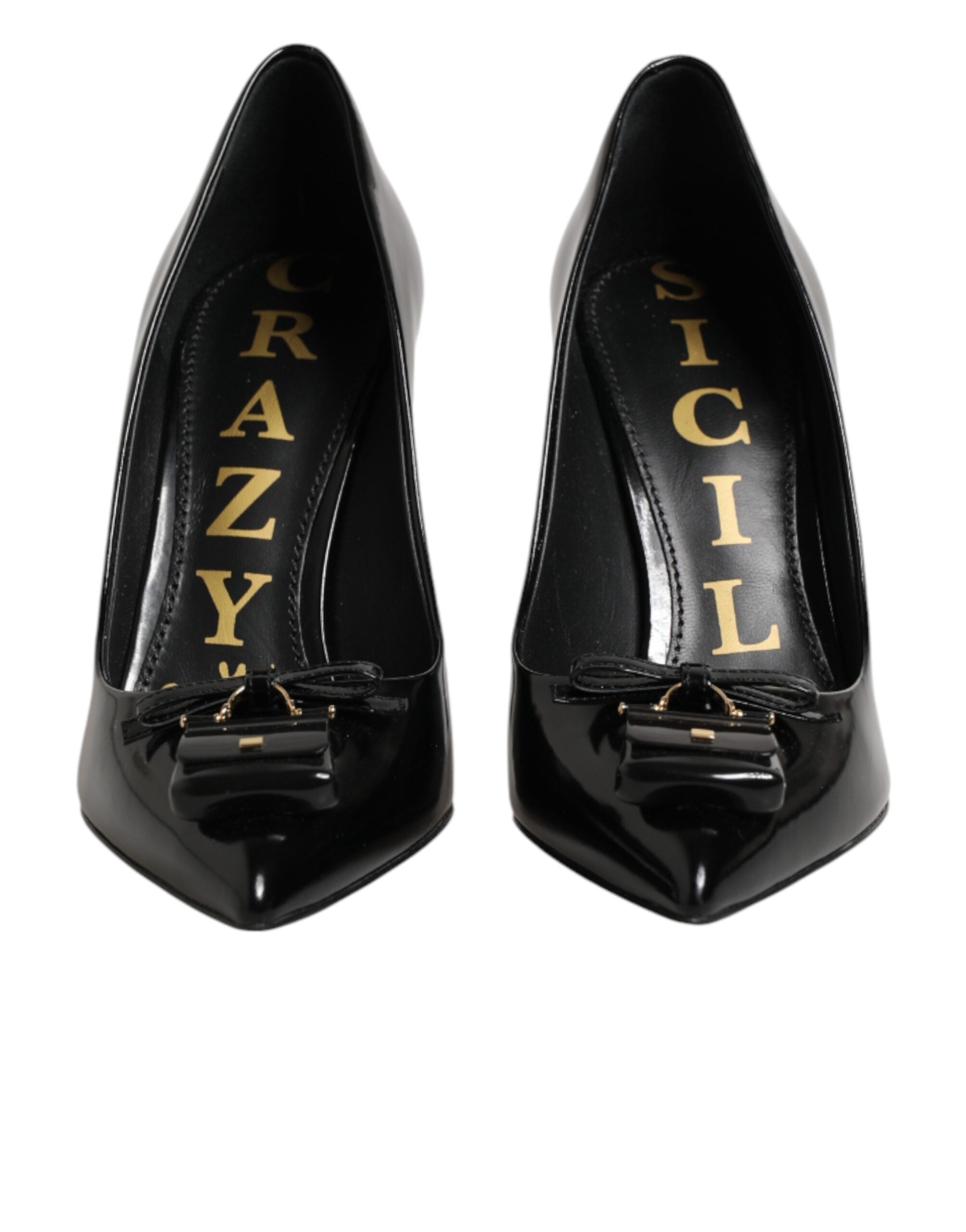 Dolce & Gabbana Black Bag Embellished Heels Pumps Women's Shoes