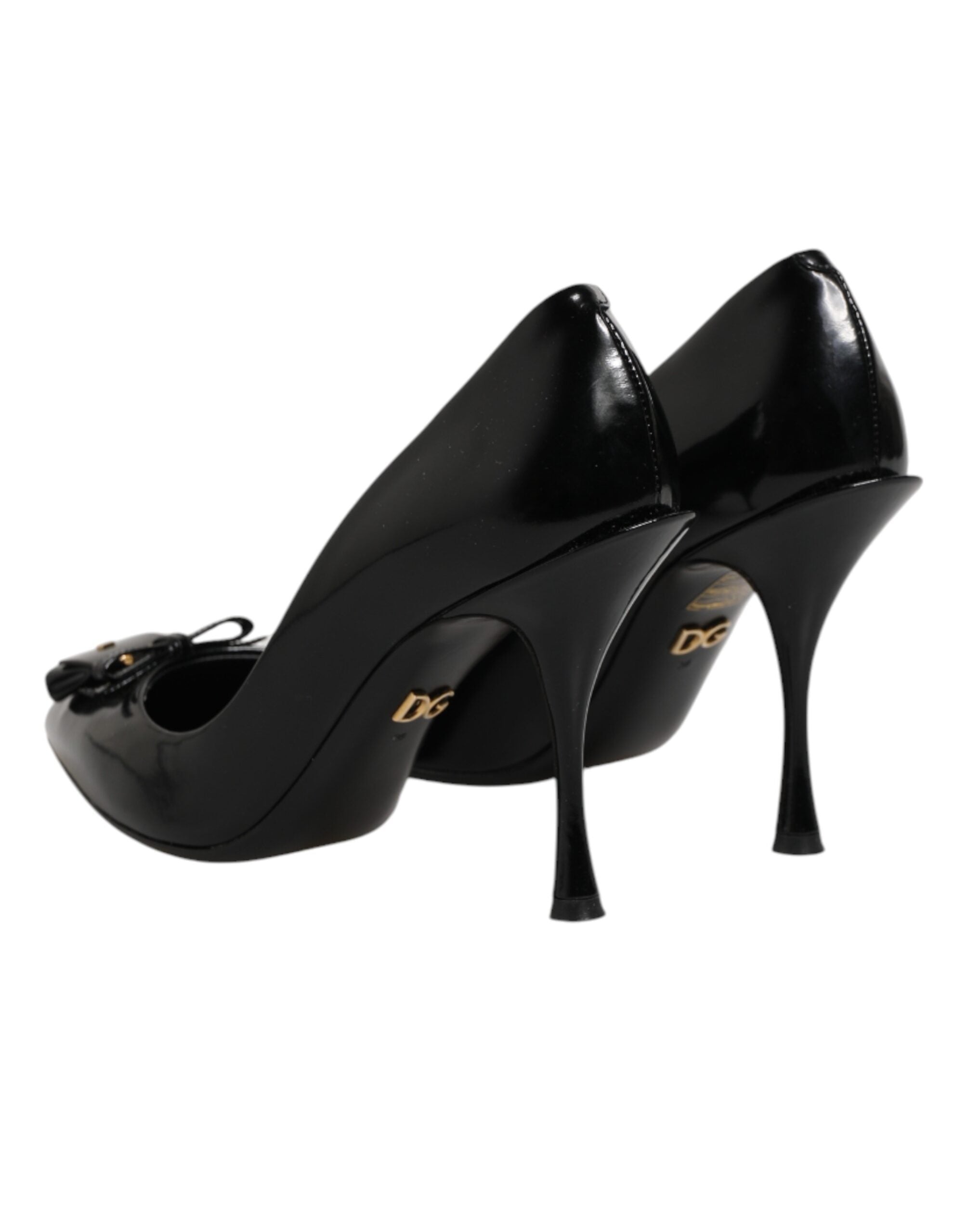 Dolce & Gabbana Black Bag Embellished Heels Pumps Women's Shoes