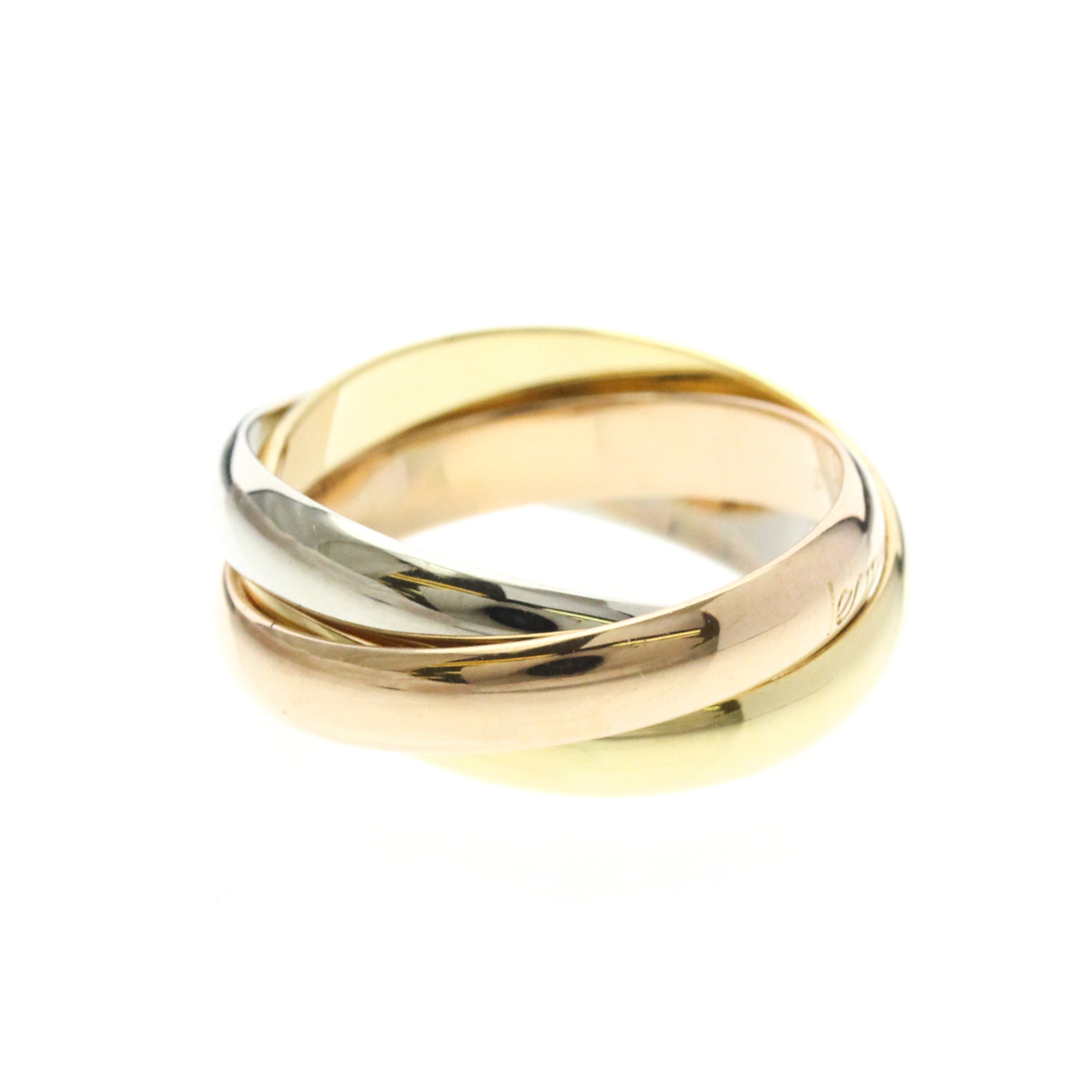 Cartier Trinity 18K Tricolor Gold Gold Yellow_Gold Ring Jewelry (Pre-Owned)