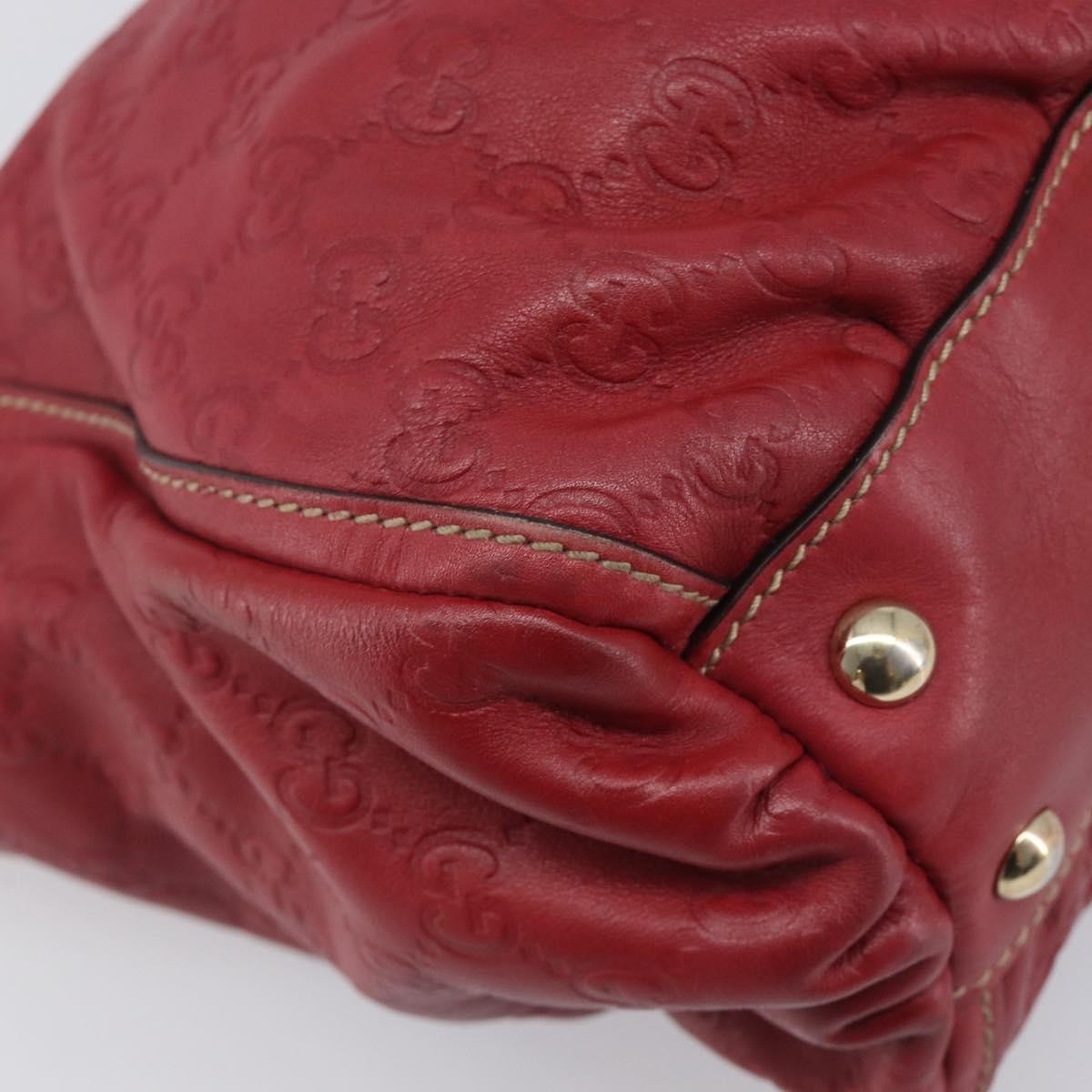 Gucci D Ring Guccissima Leather Red Leather Tote Bag Bag (Pre-Owned)